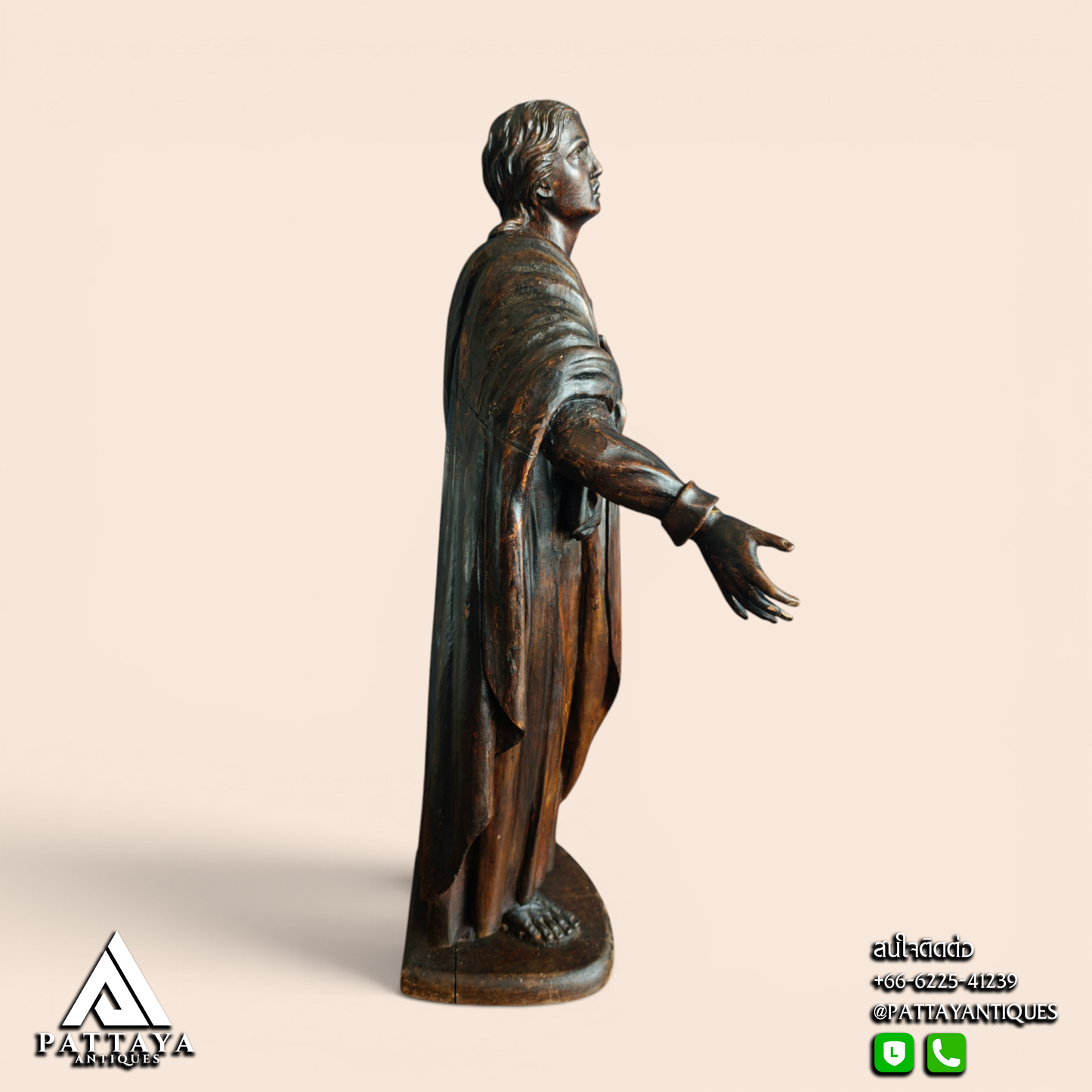 Religious 18th Century Wood Carved Statue