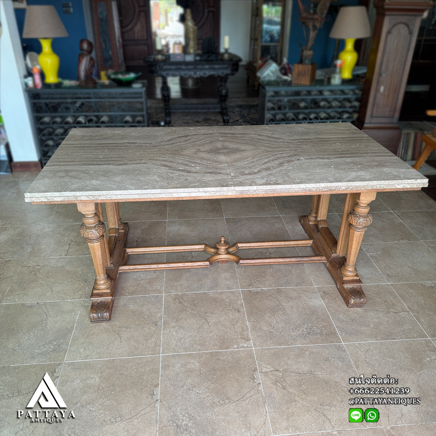 19th Century Bleached Oak dining table
