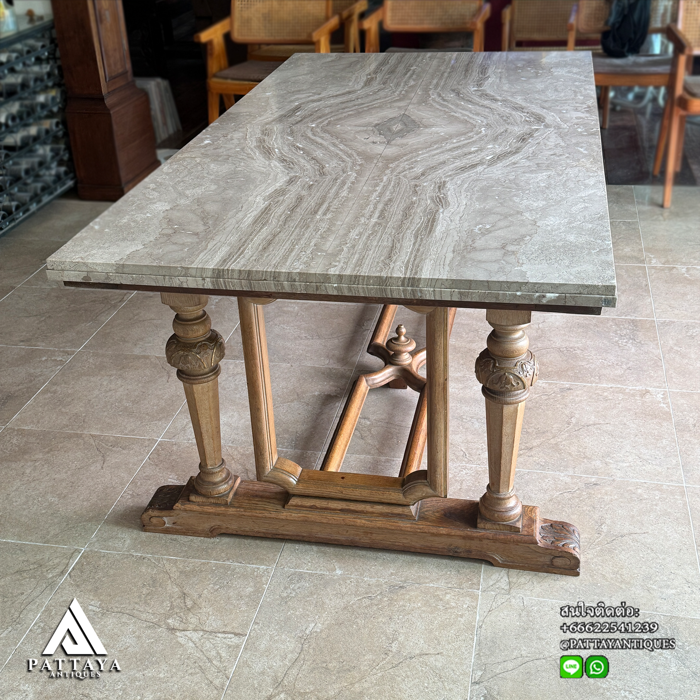 19th Century Bleached Oak dining table