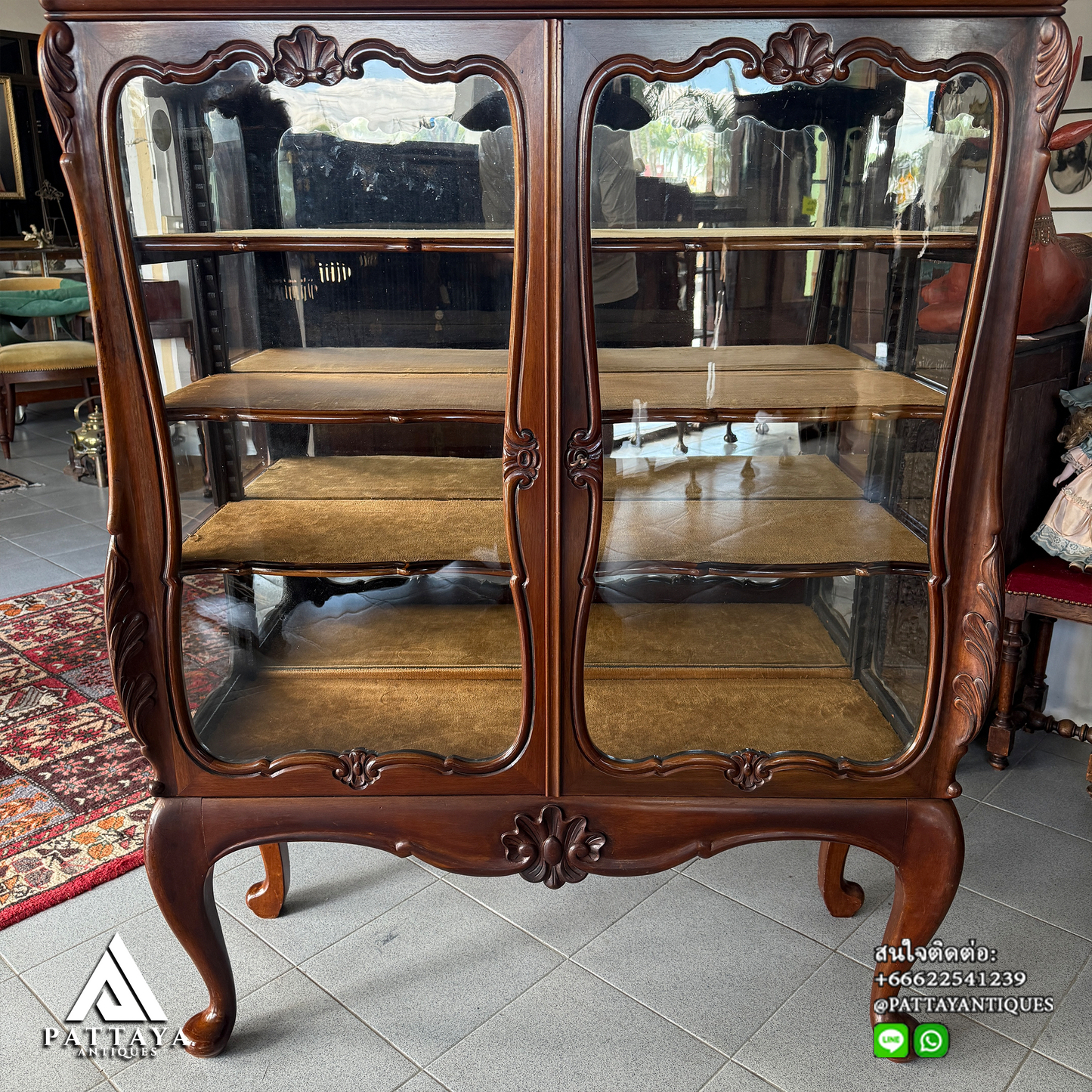 19th Century Dutch Mahogany display cabinet
