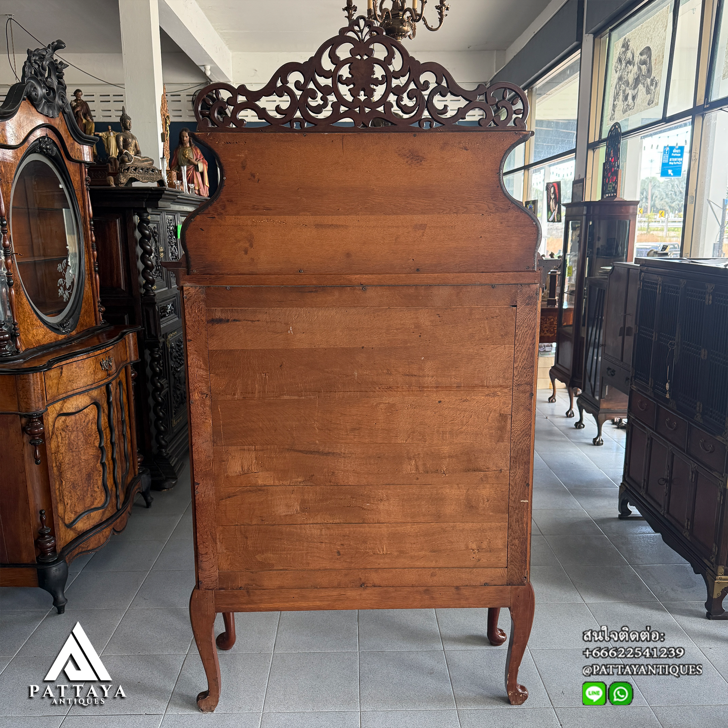19th Century Dutch Mahogany display cabinet
