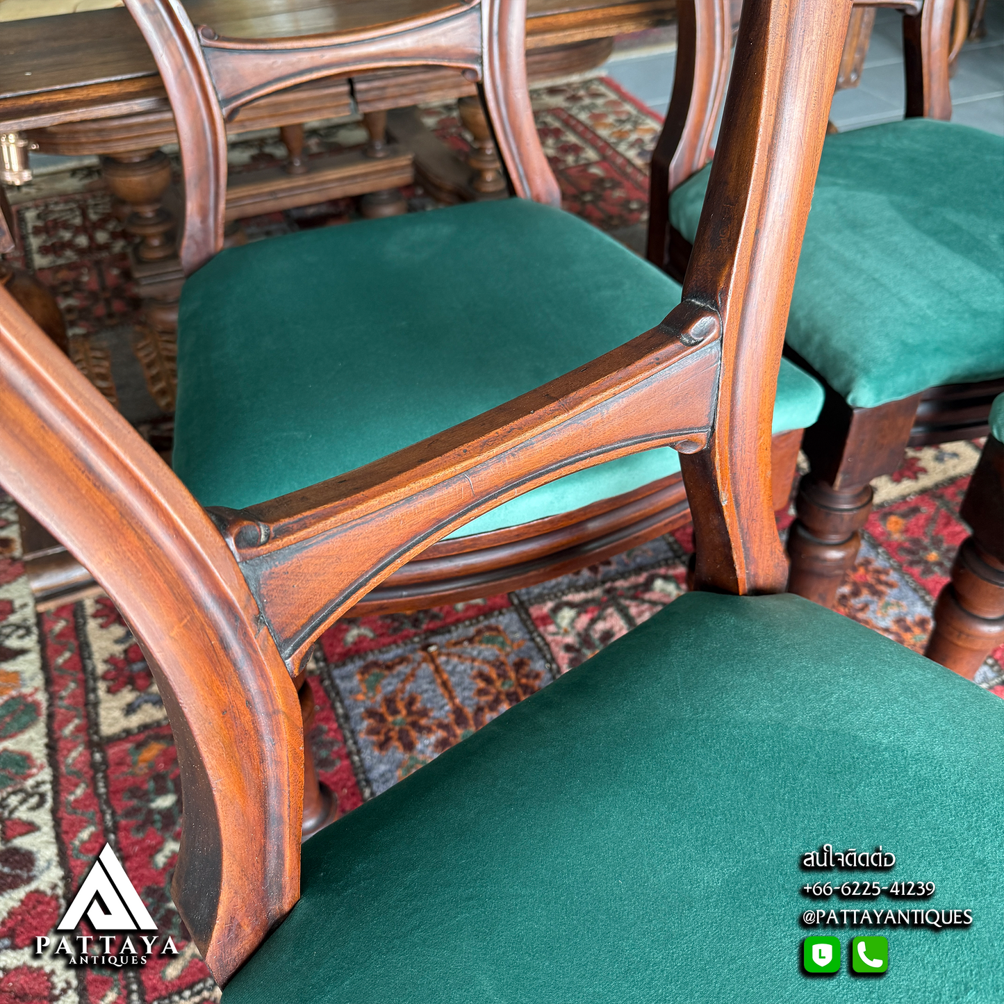 4 Antique Victorian Mahogany Balloon Back Dining Chairs