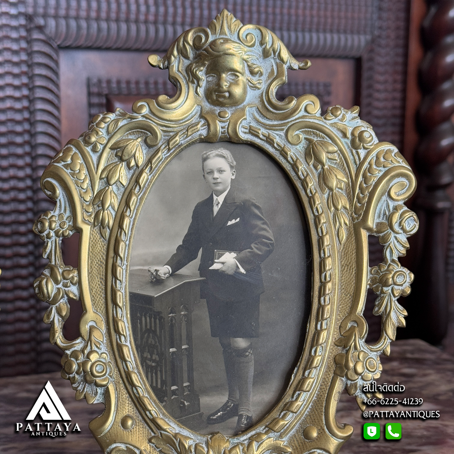 Antique Pair of Brass Picture Frames