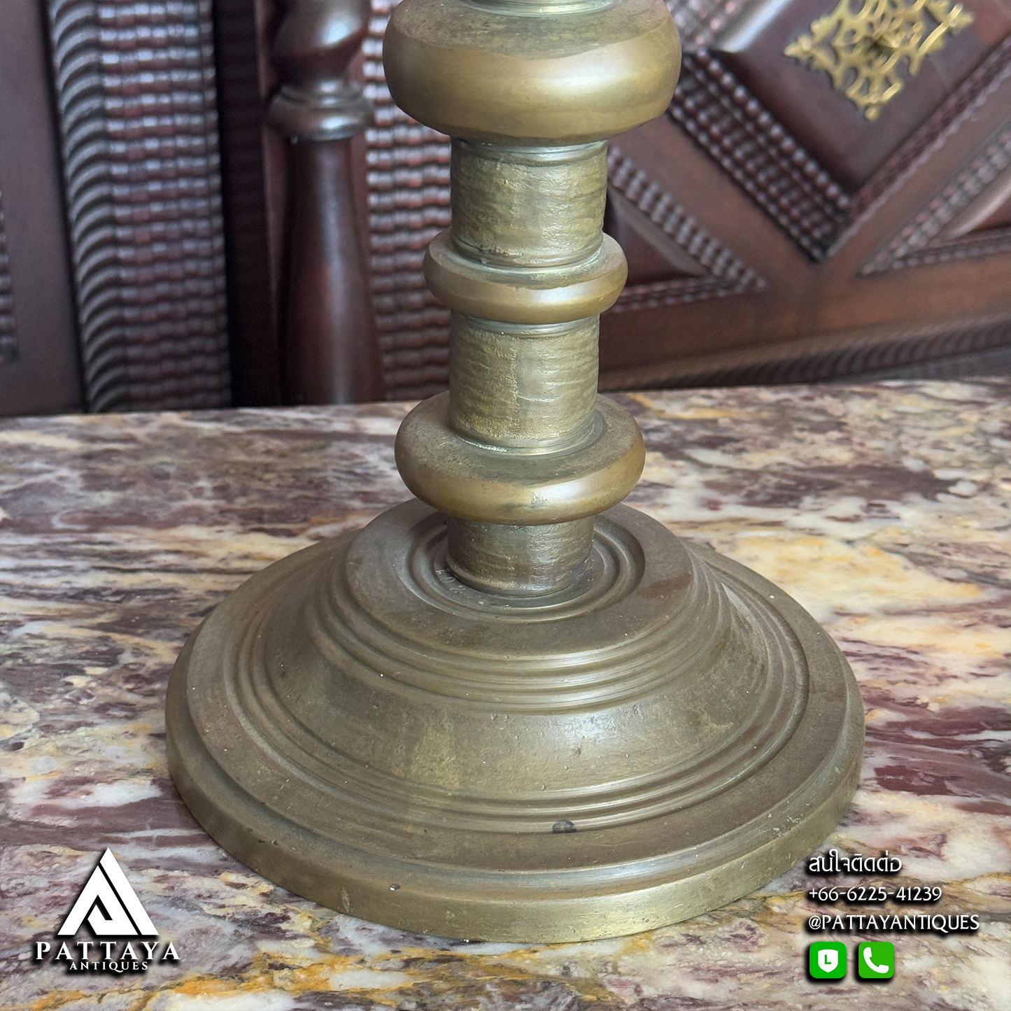 Heavy Antique Bronze Candlestick