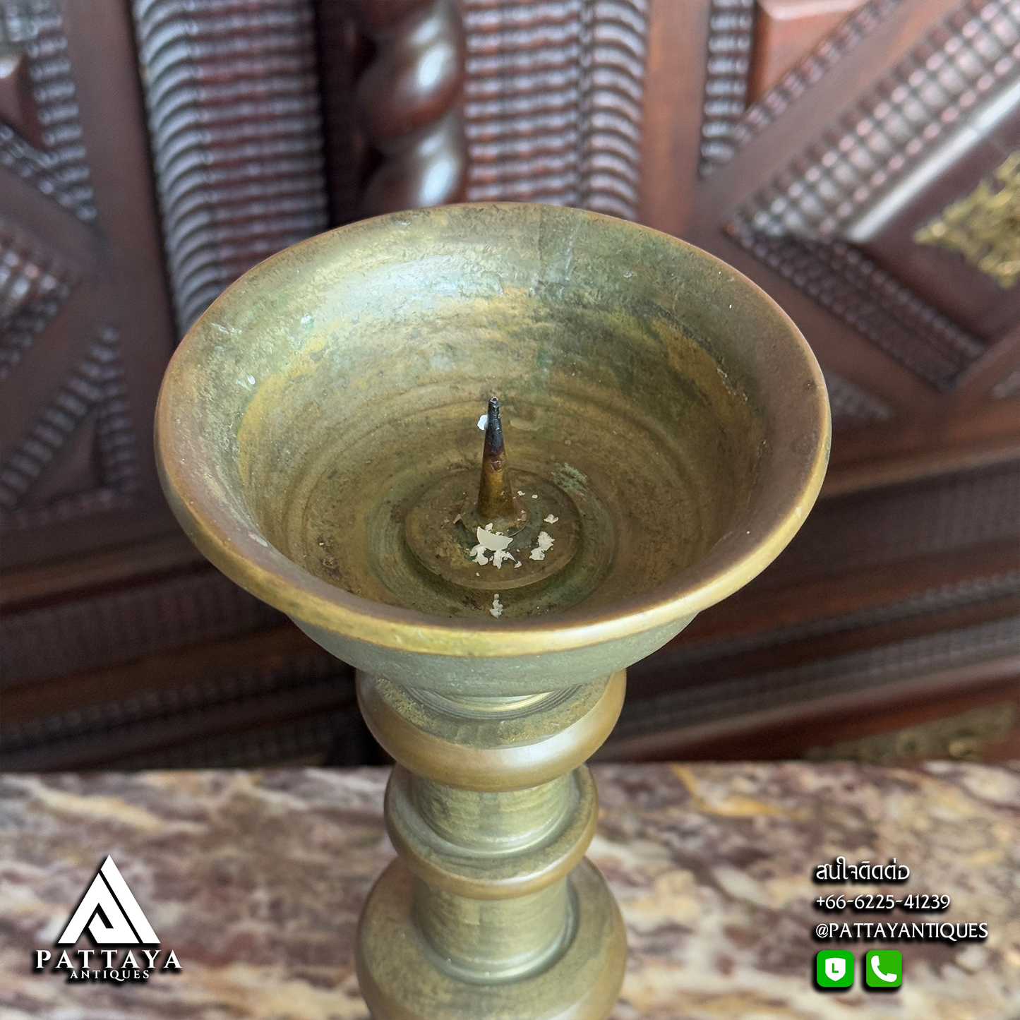 Heavy Antique Bronze Candlestick