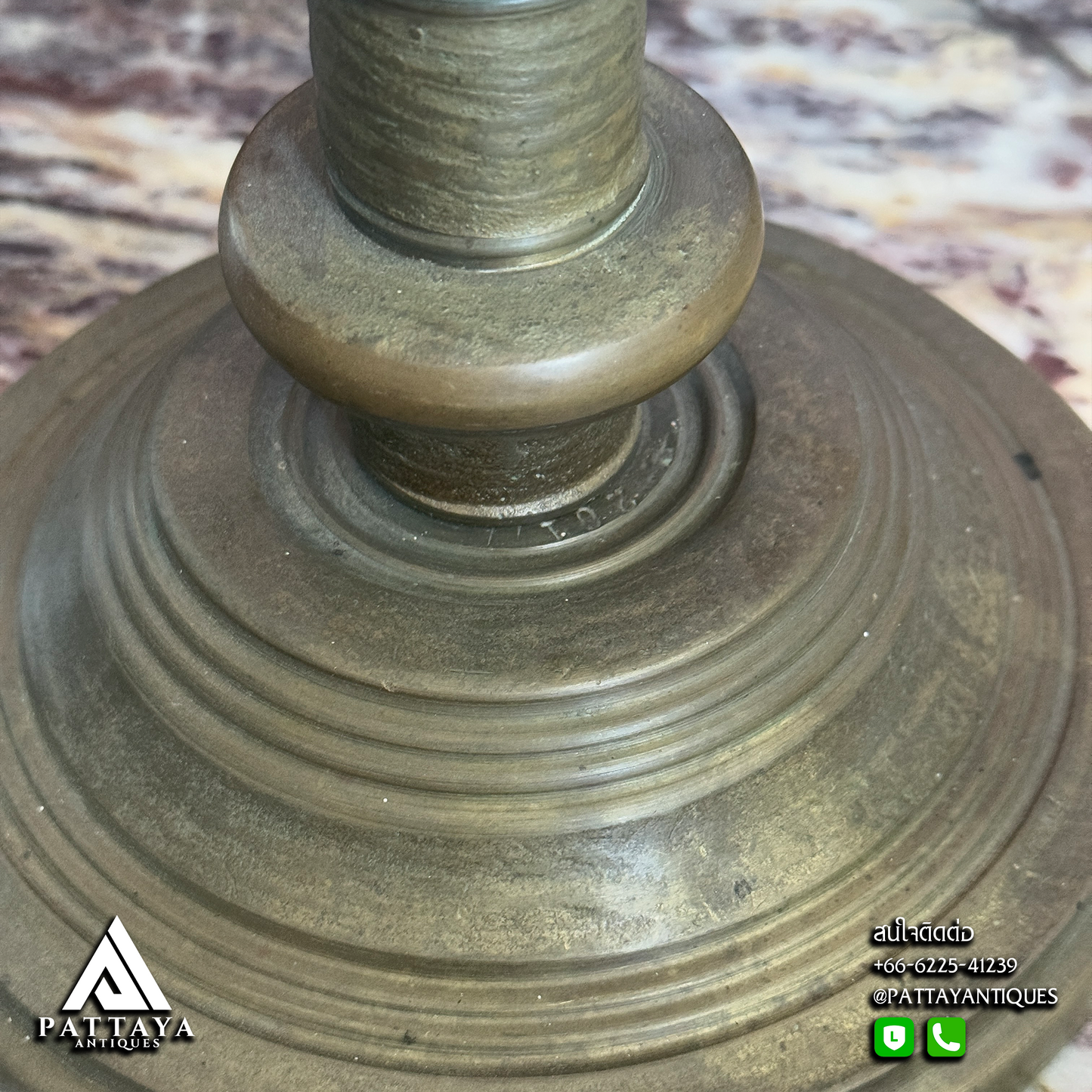 Heavy Antique Bronze Candlestick