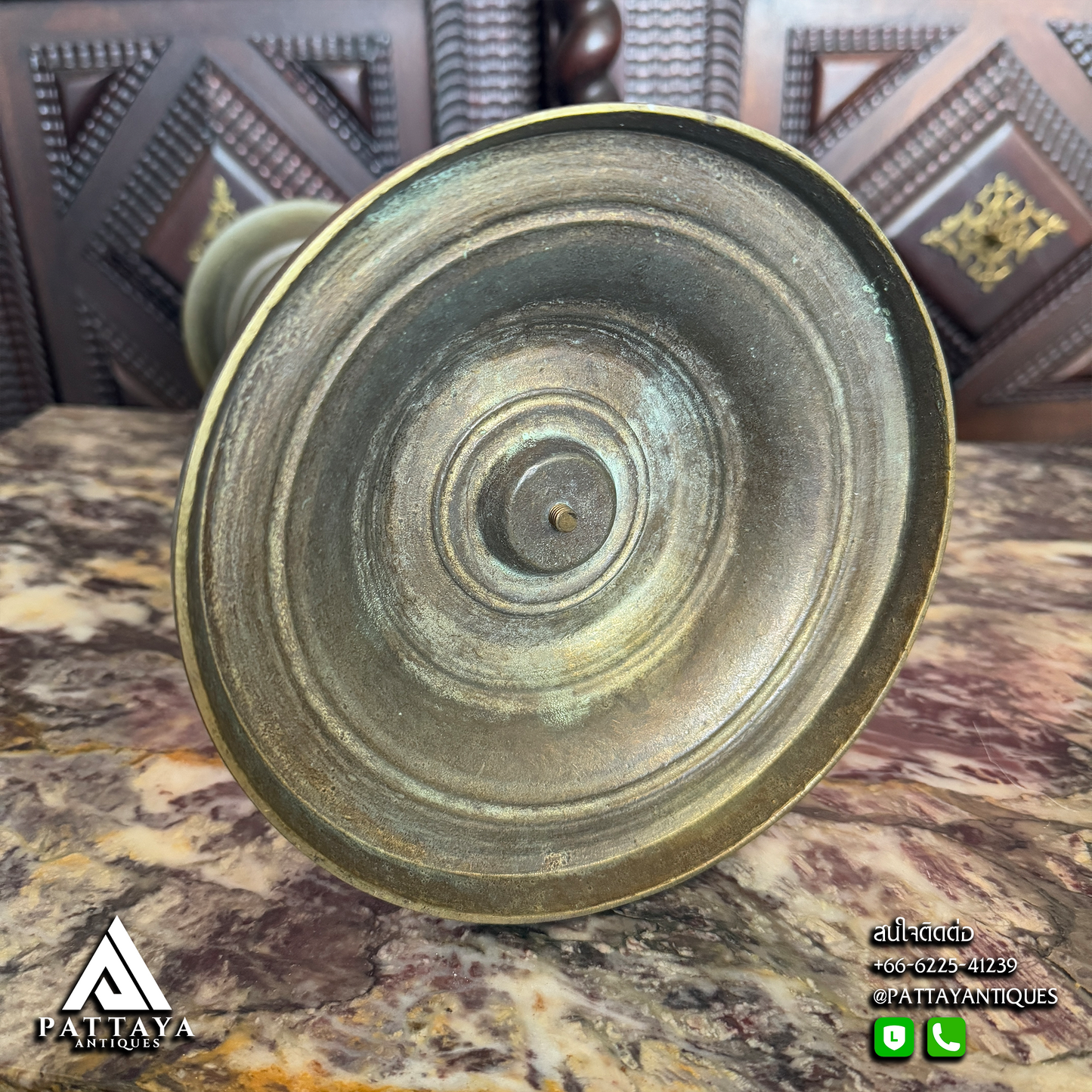Heavy Antique Bronze Candlestick