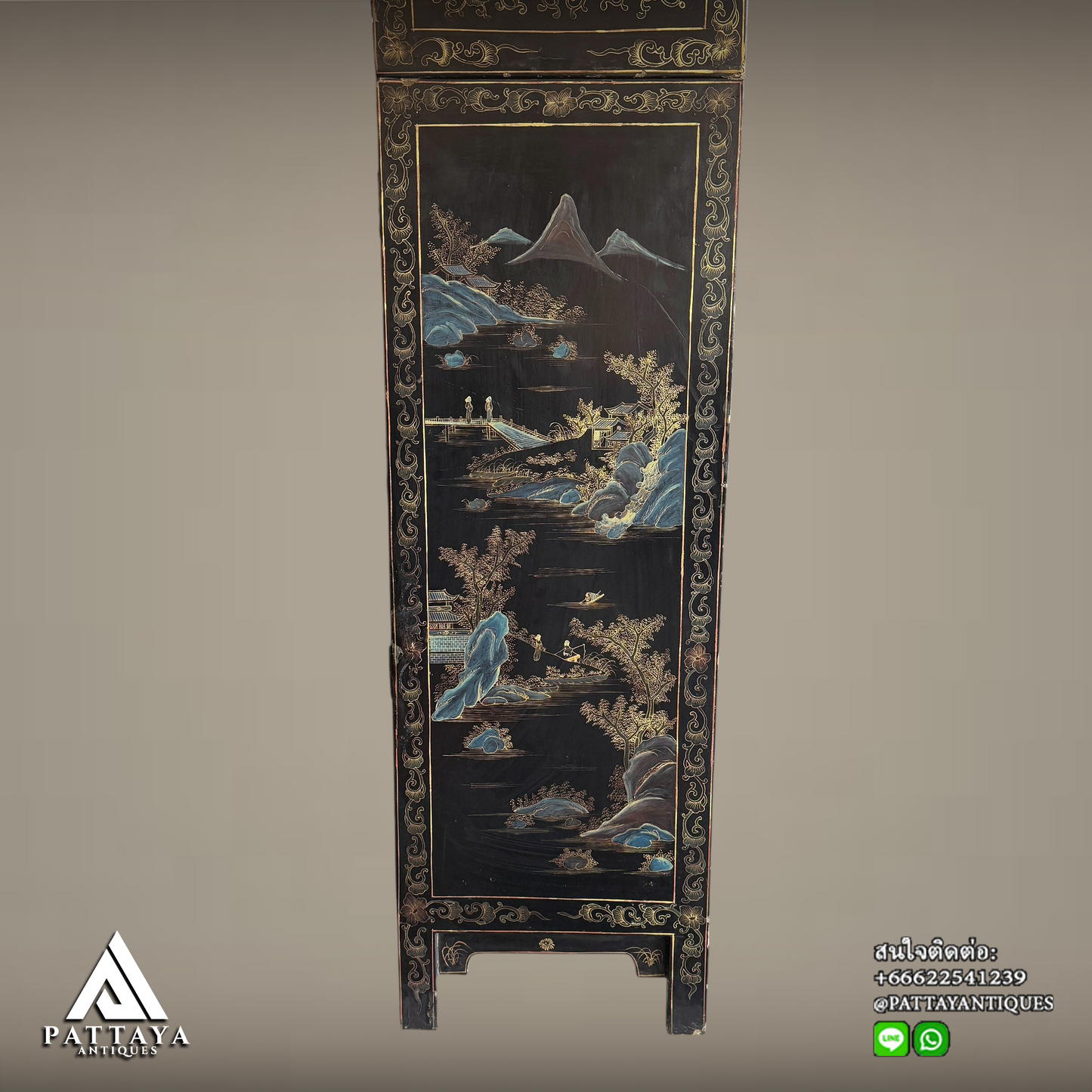 Antique Chinese lacquered storage cabinet