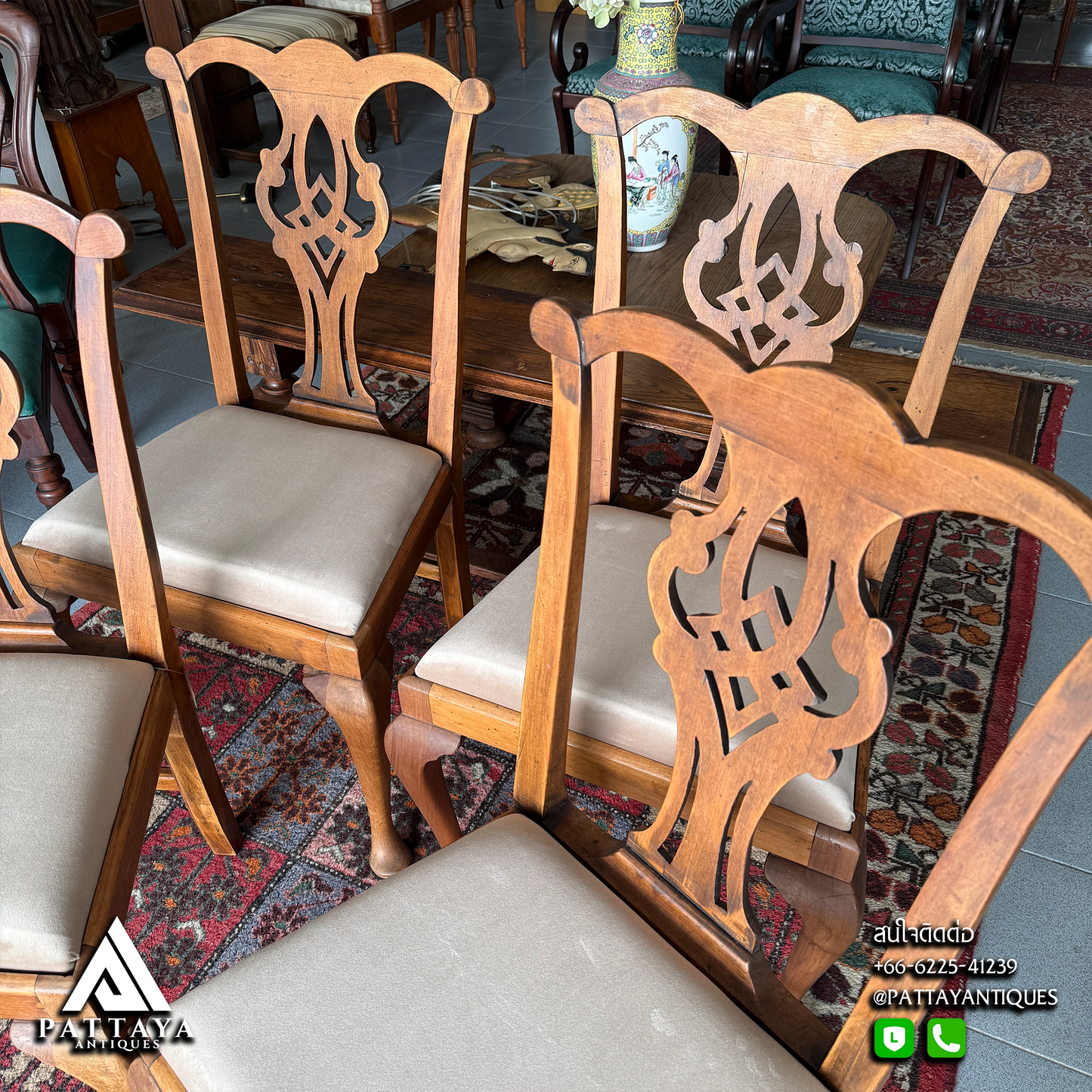4 Antique Chippendale Chairs