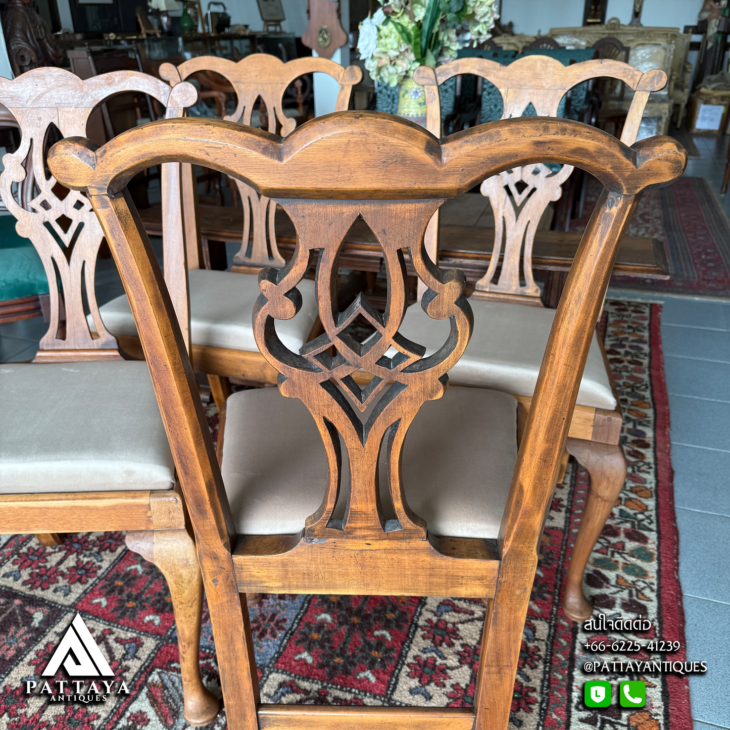 4 Antique Chippendale Chairs