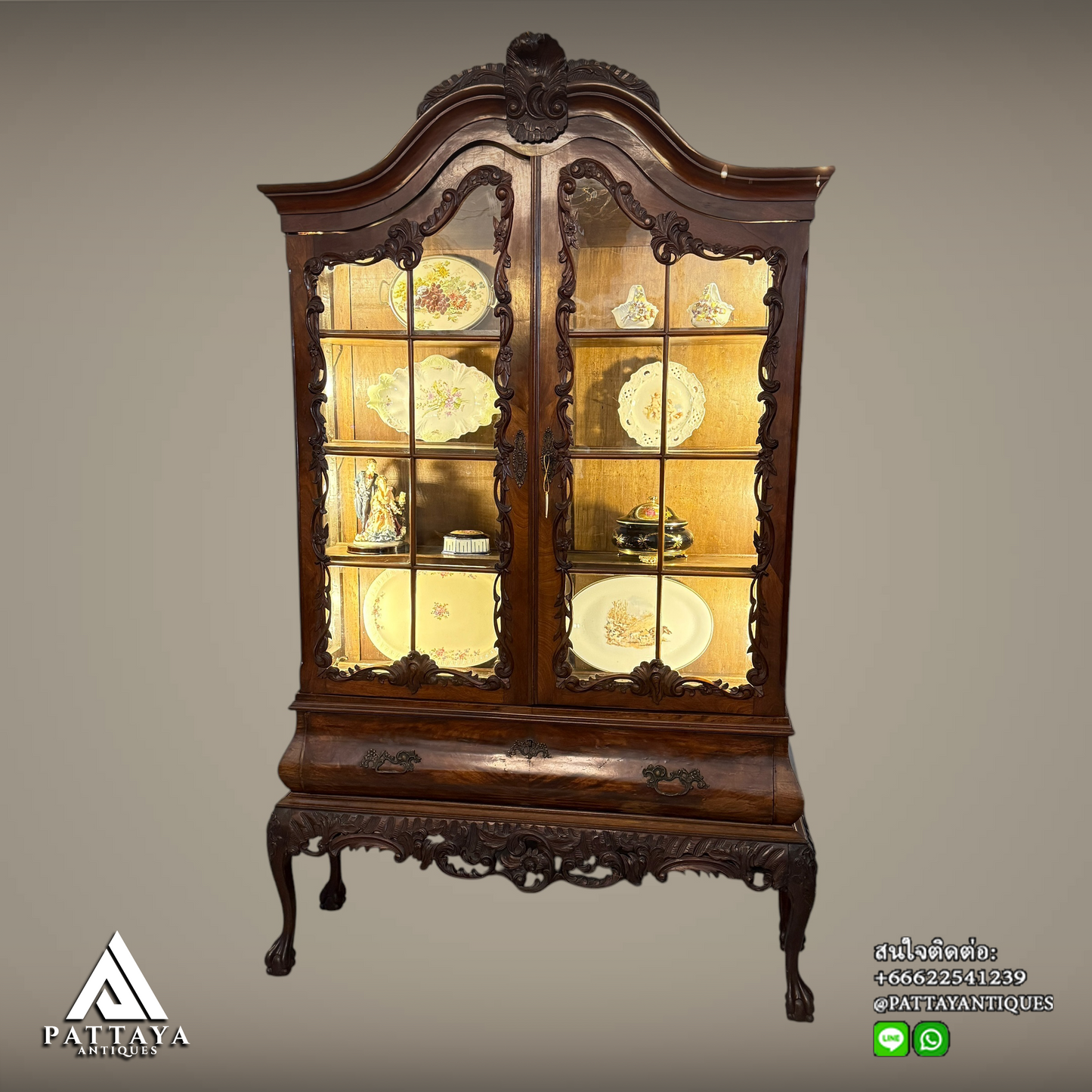 Antique Dutch display cabinet