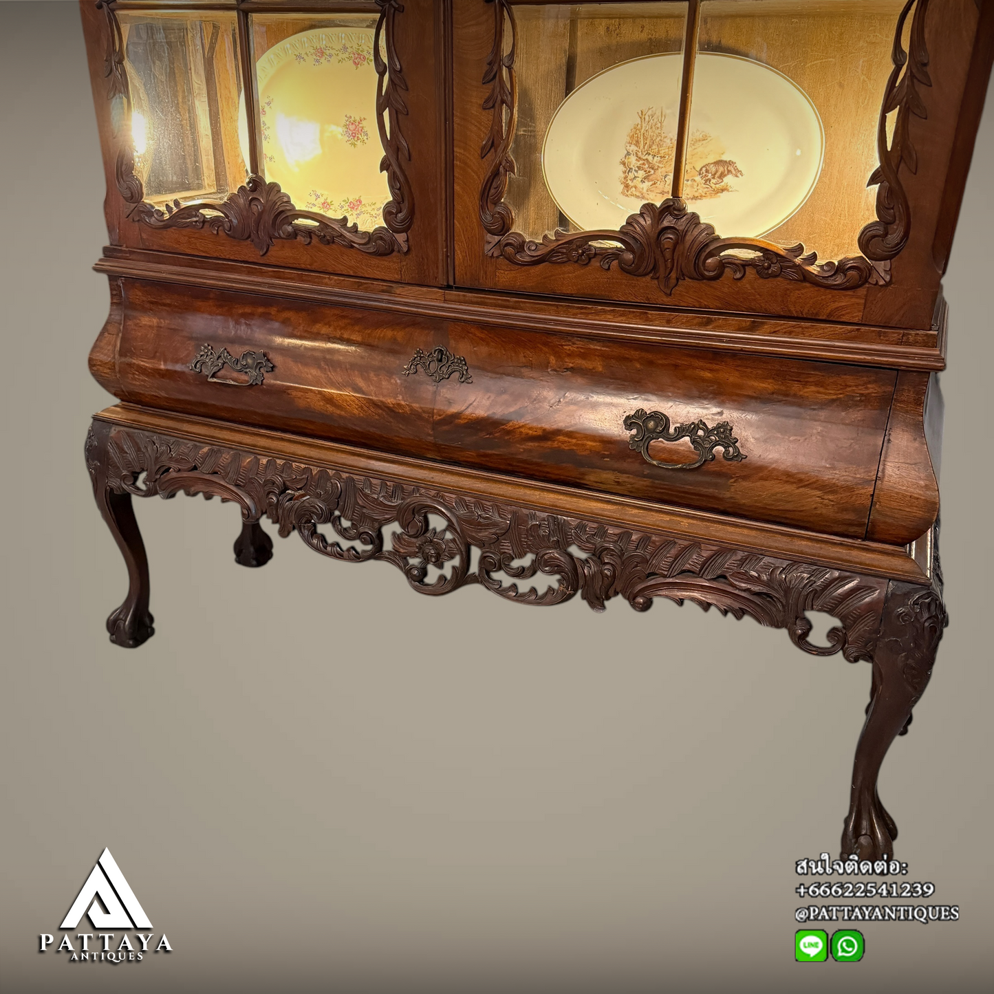 Antique Dutch display cabinet