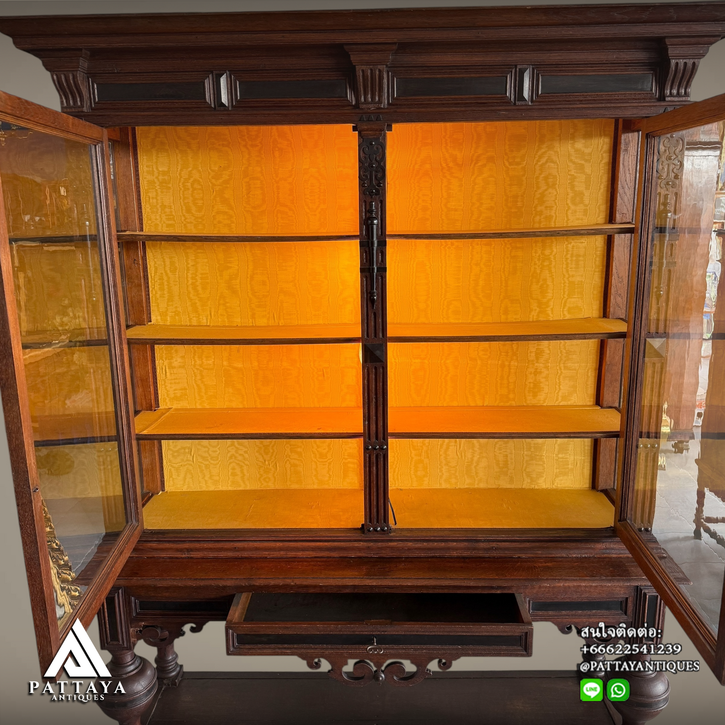 Antique Dutch Renaissance display cabinet