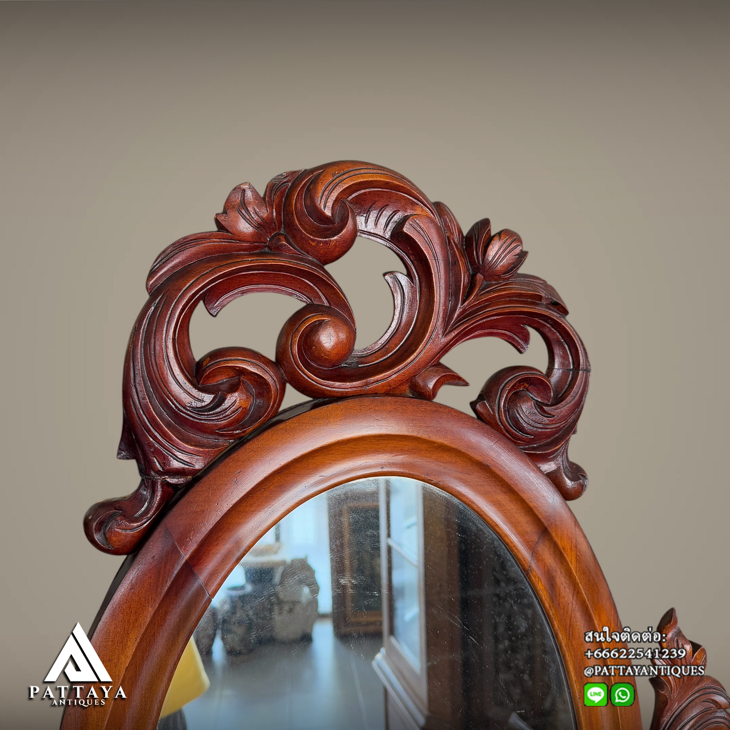 Antique Dutch wood carved vanity table