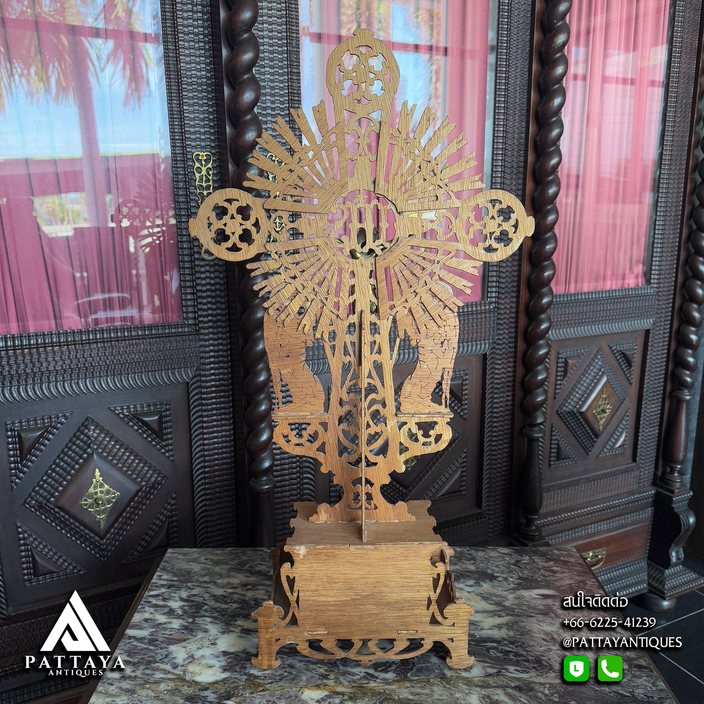 Antique French Woodcut Crucifix