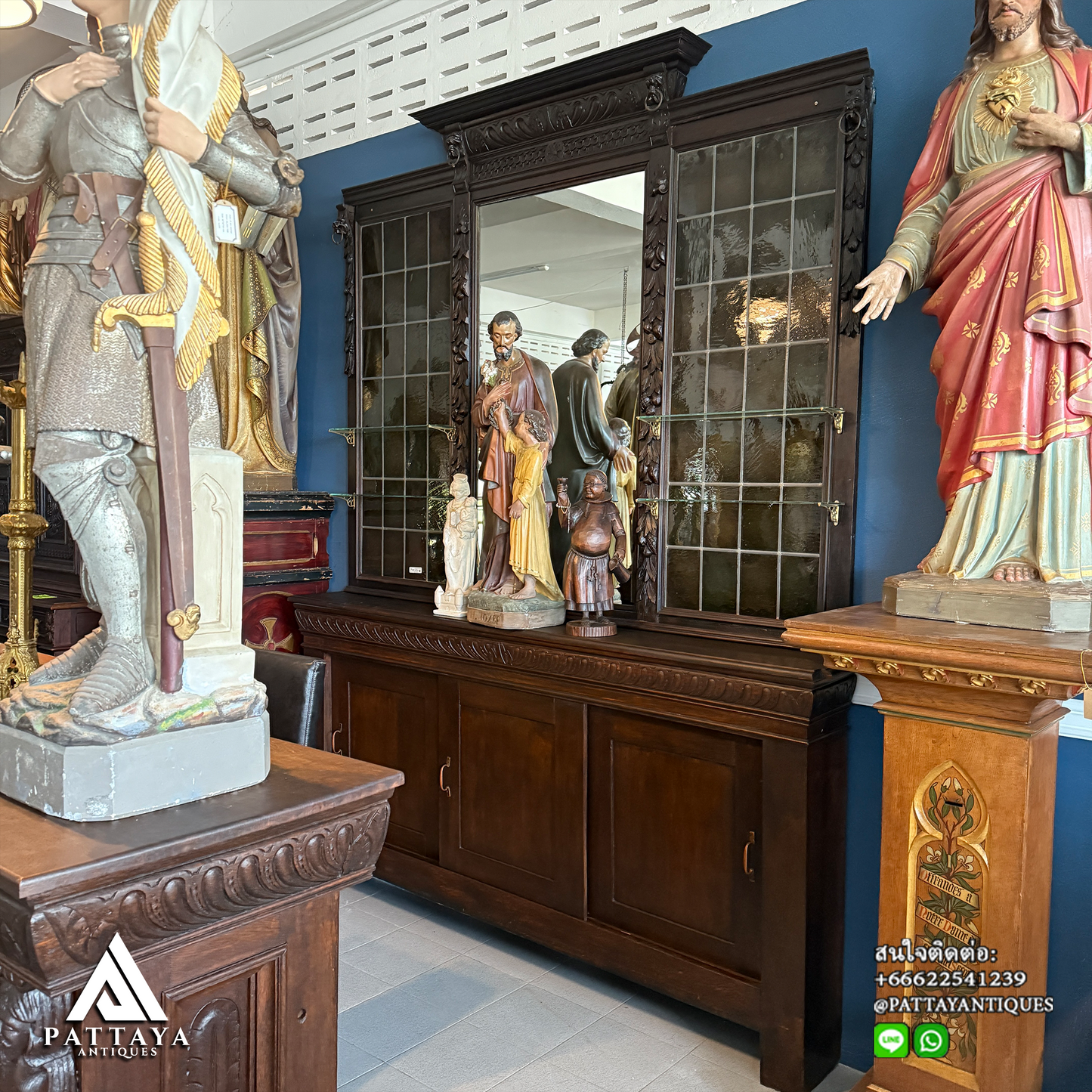 Large Antique Mechelen Bar