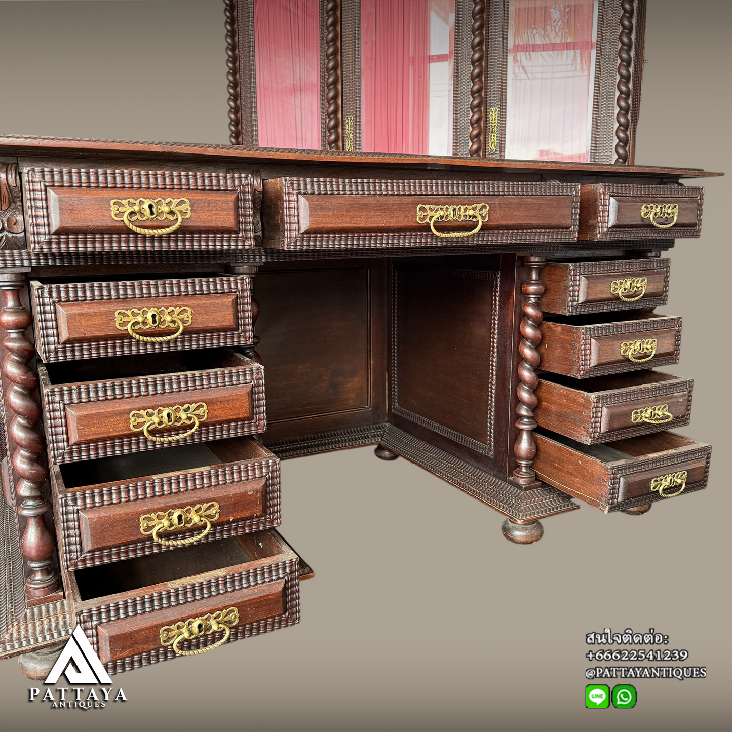 Antique Portuguese Rosewood Office set