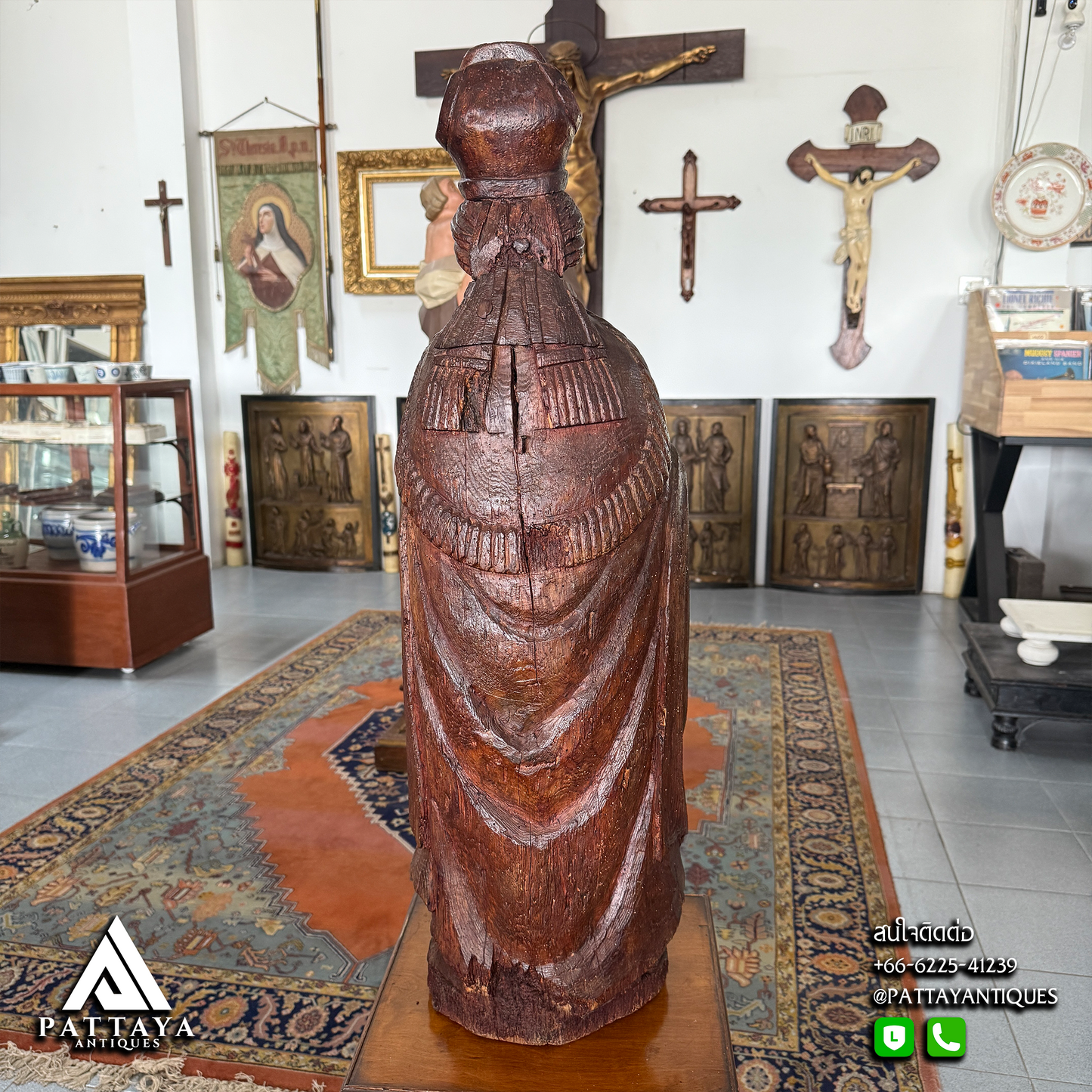 Antique Wood Carved Bishop