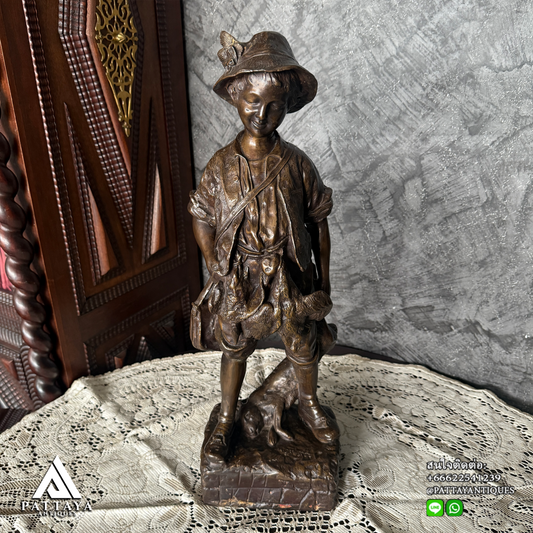 19th Century Bronze Young Hunter