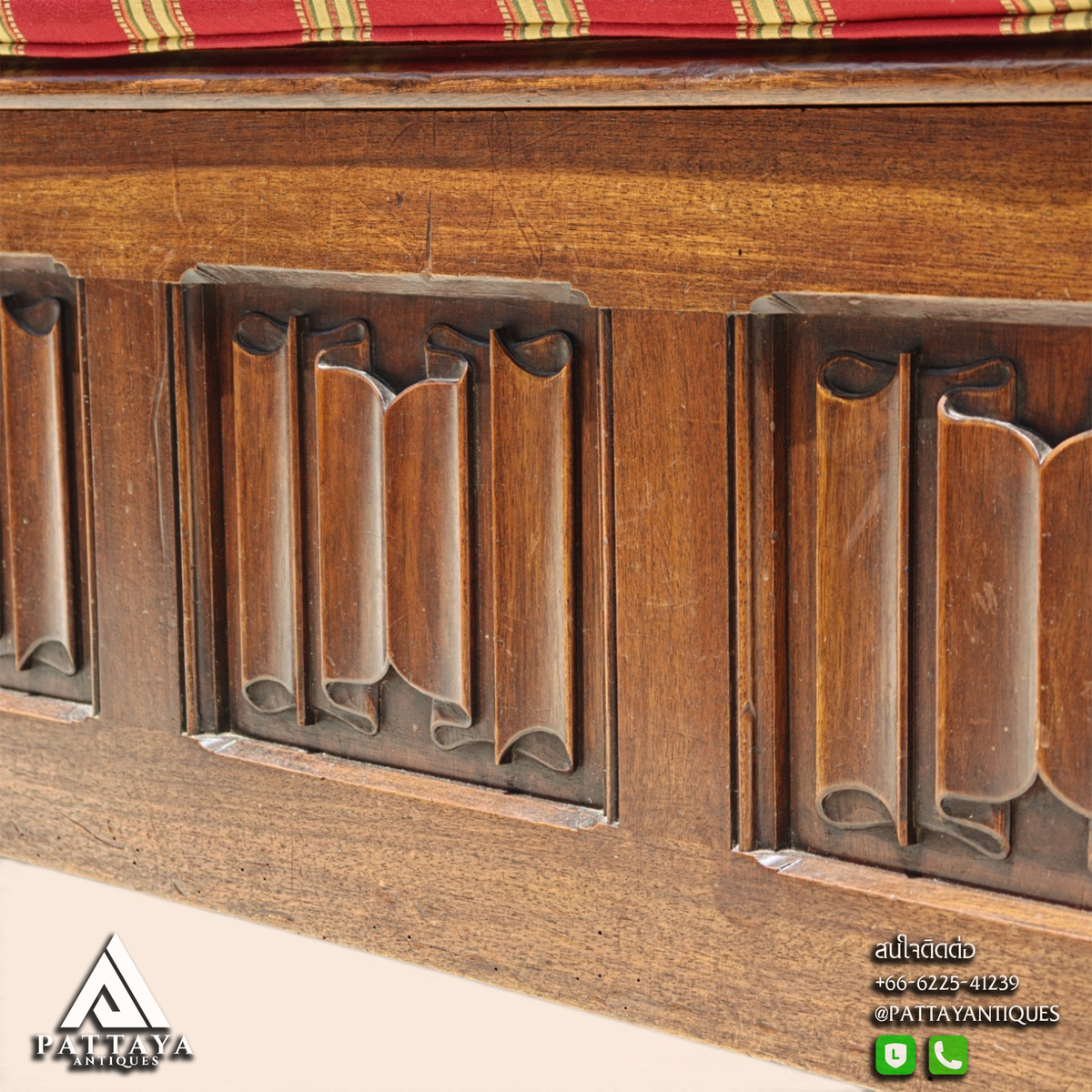 Large 19th Century Gothic Revival Hall Bench