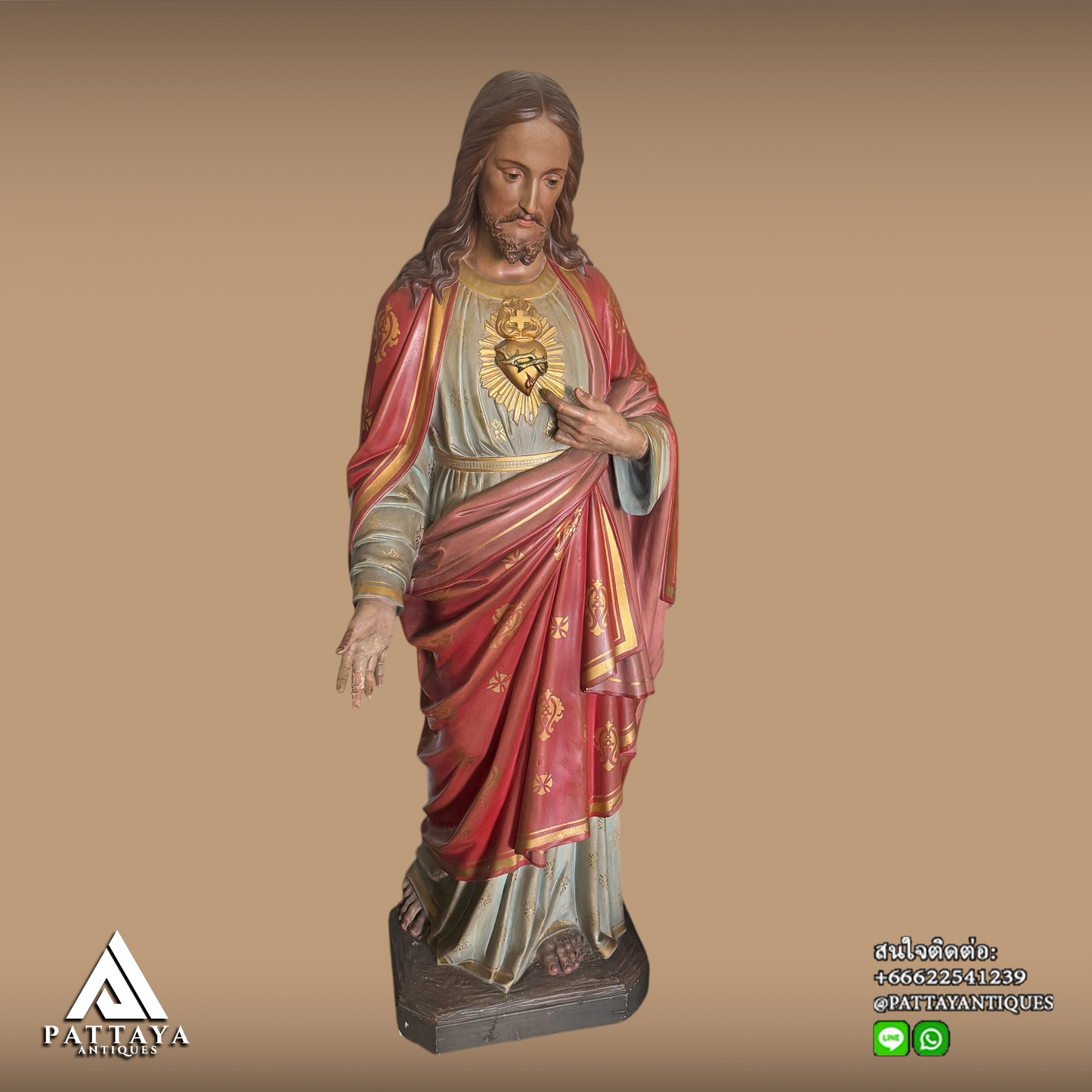Large Antique plaster Jesus statue