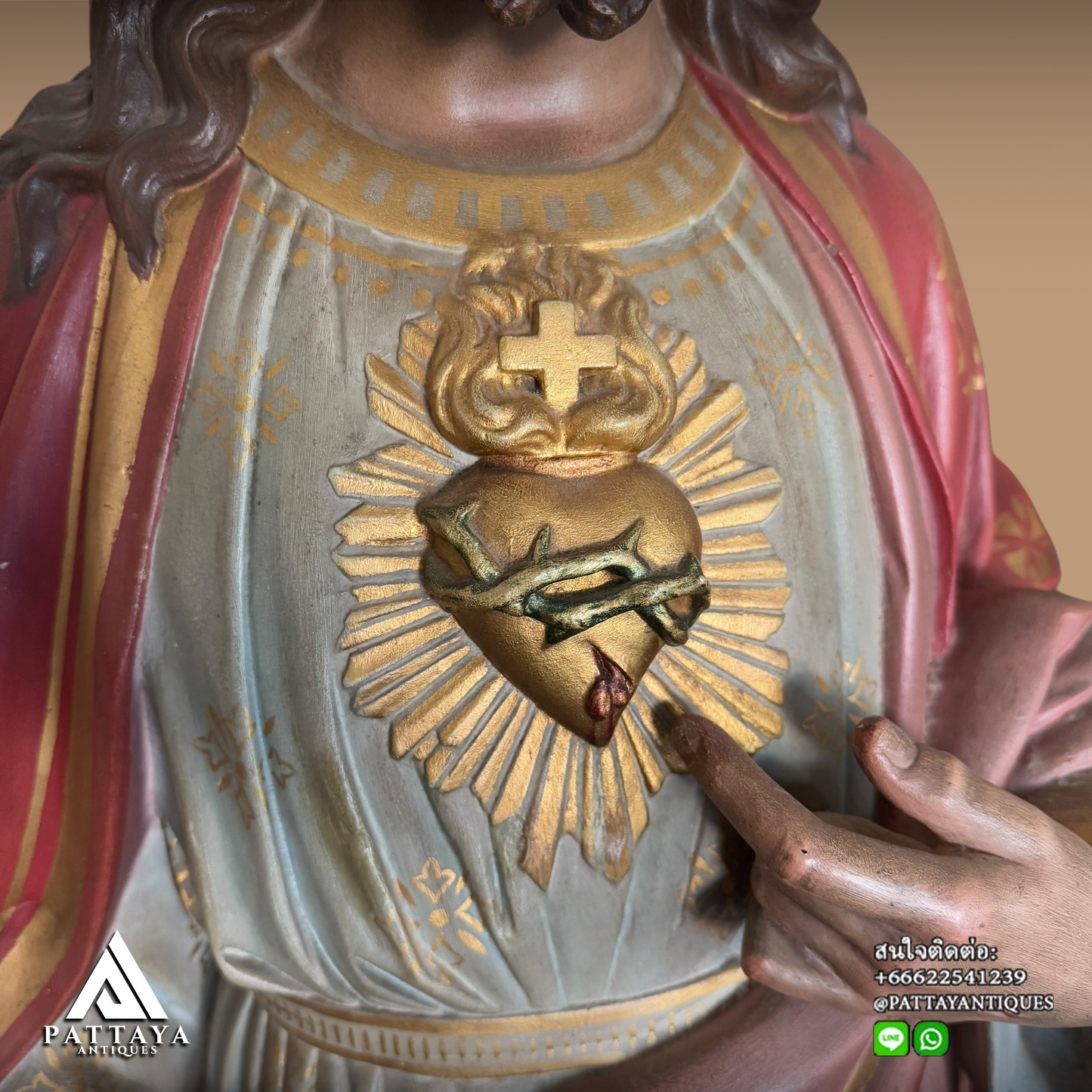 Large Antique plaster Jesus statue