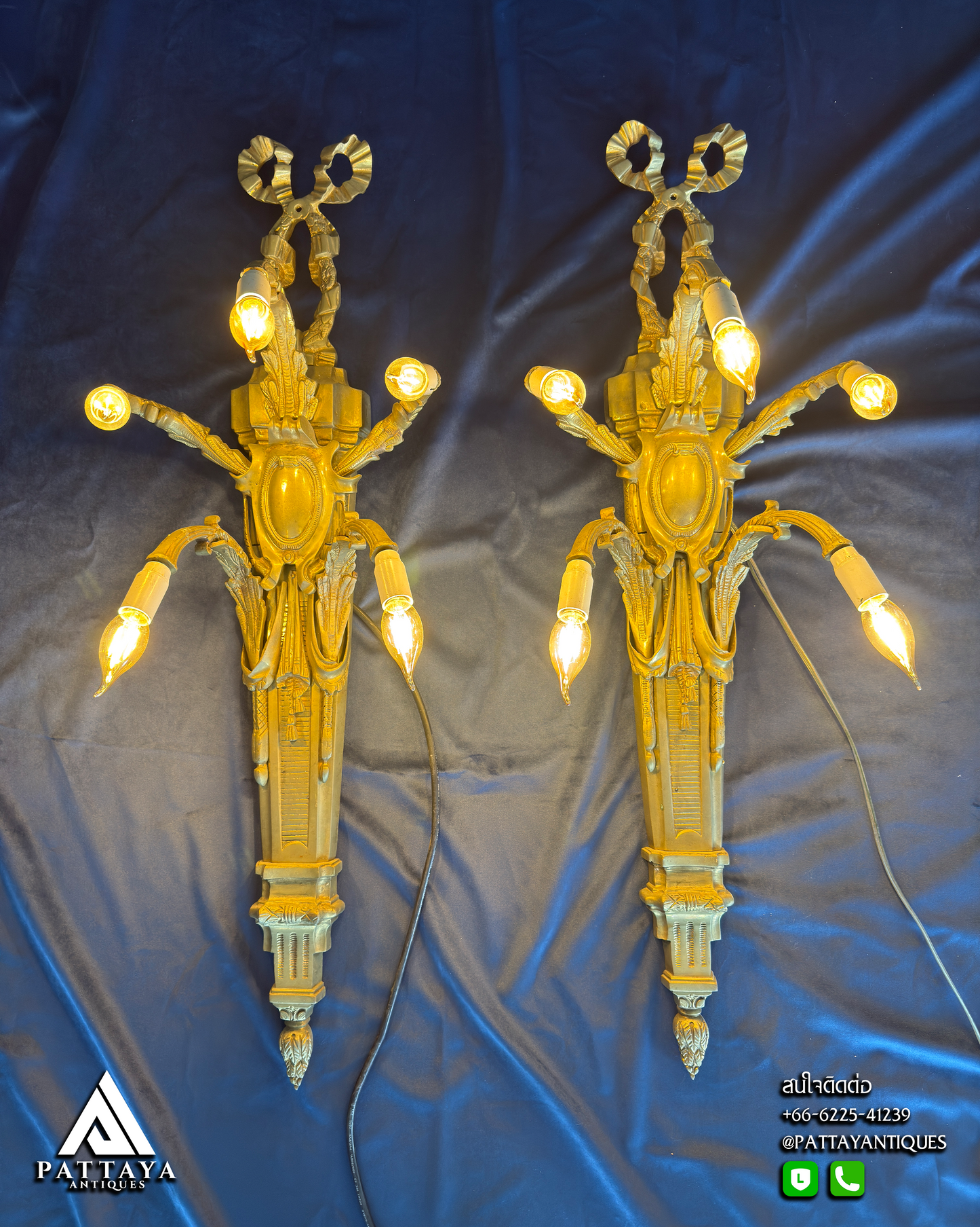 Pair of Gilt Bronze Louis XVI style Sconces
