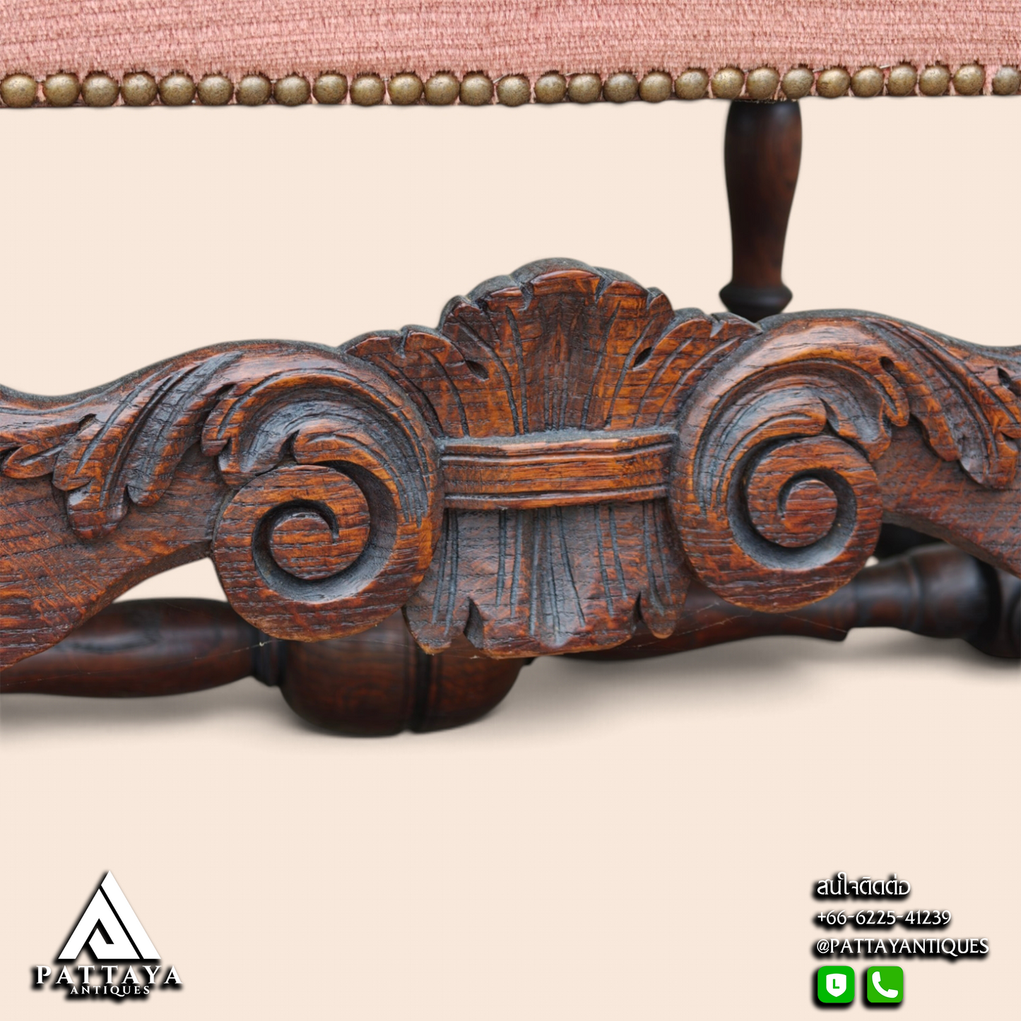 19th Century Oak Throne Armchair
