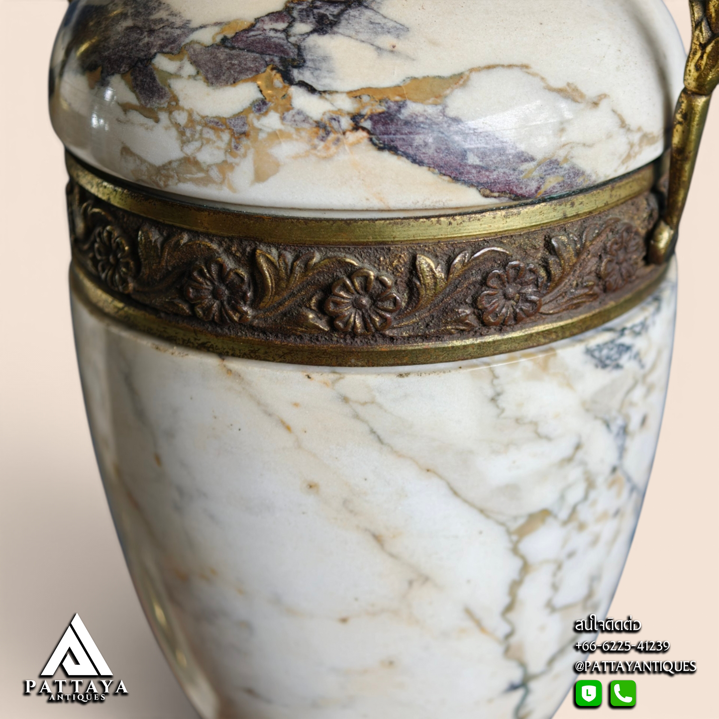 Pair of Marble & Bronze Cassolettes