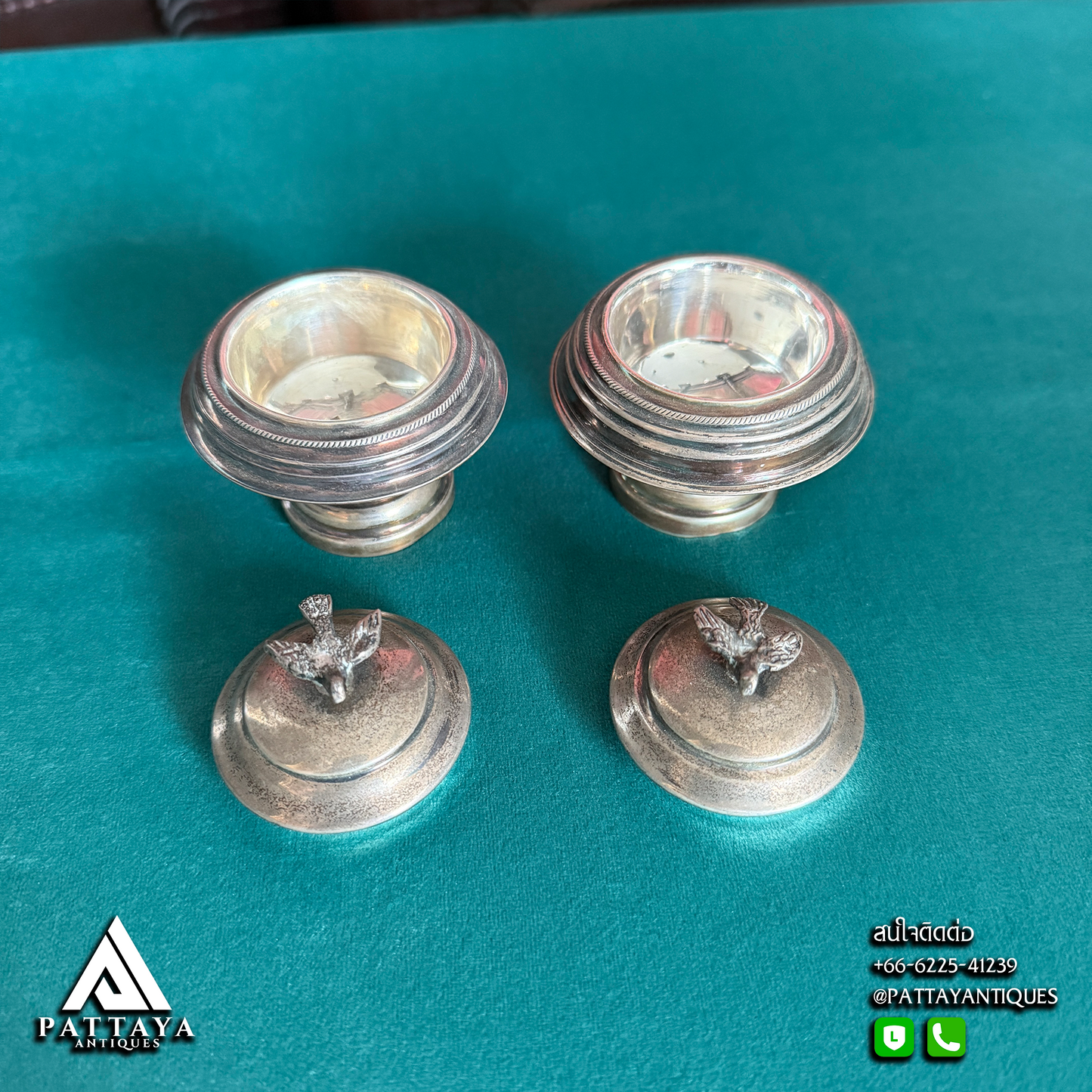 Vintage Sterling Silver Egyptian Salt Cellars