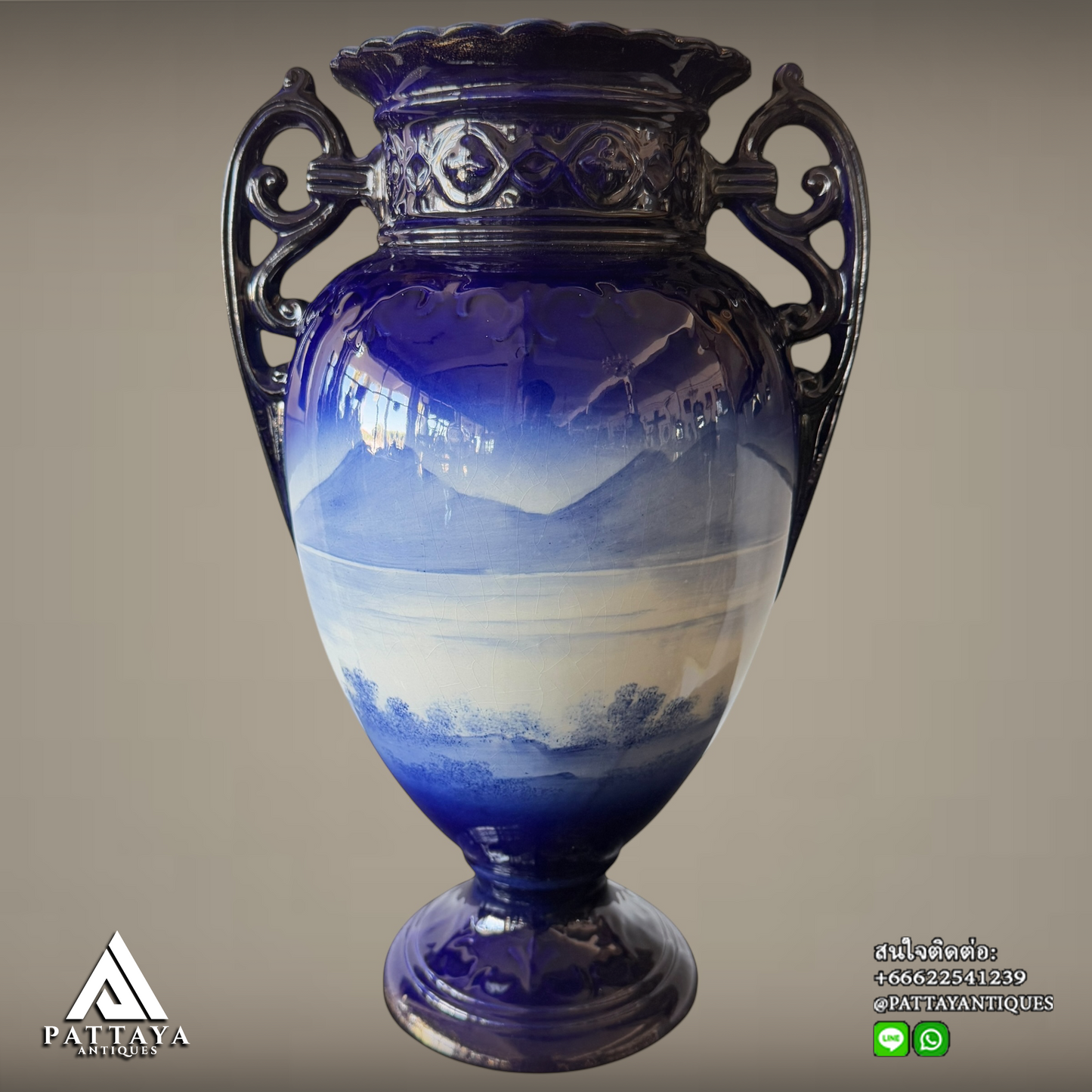 Pair of Cobalt Victorian style vases