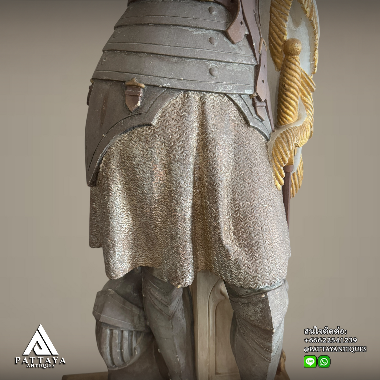 Antique Joan of Arc plaster statue