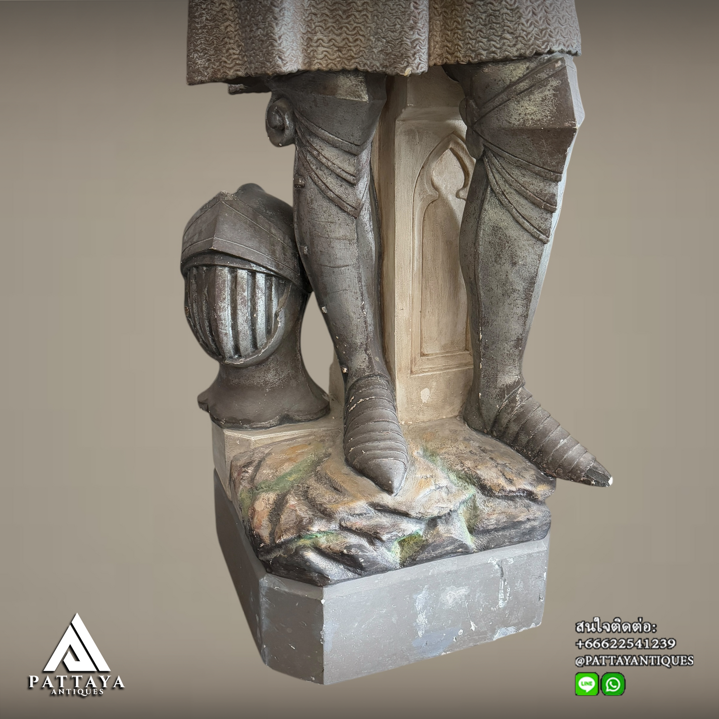 Antique Joan of Arc plaster statue