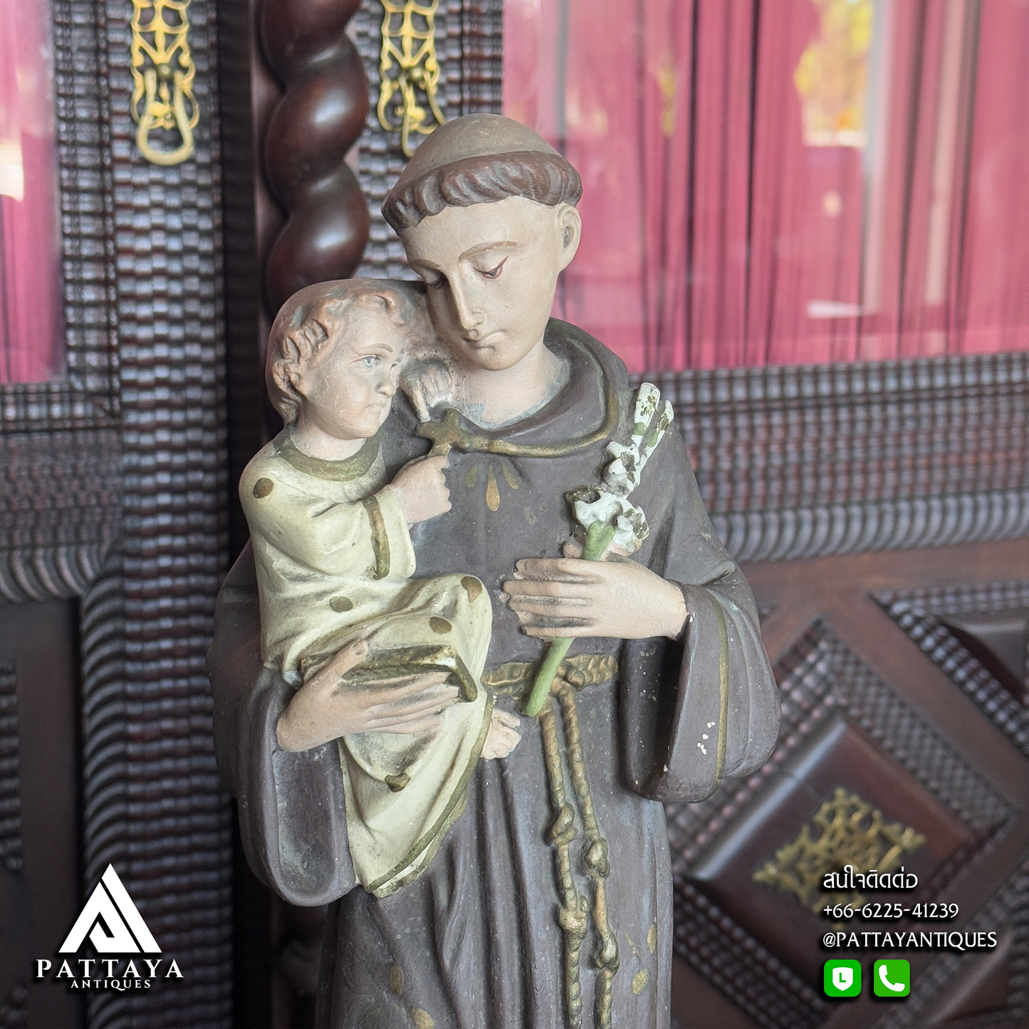 Plaster Statue St. Anthony holding Child Jesus