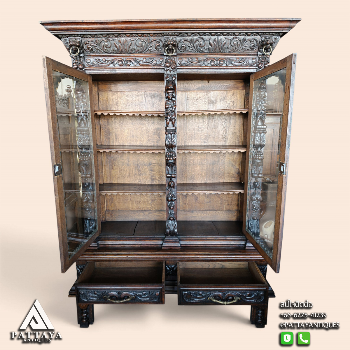 Antique Renaissance Revival Display Cabinet