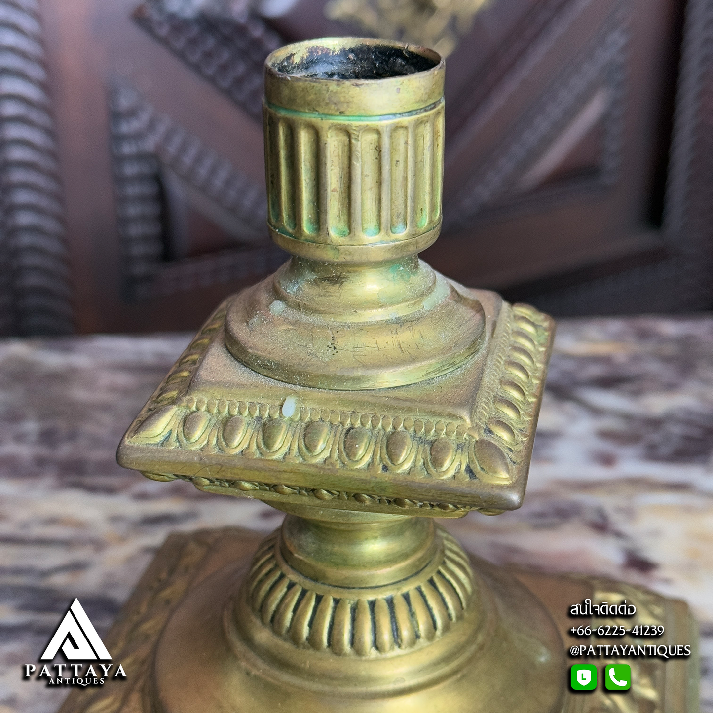 Brass Square Candlestick