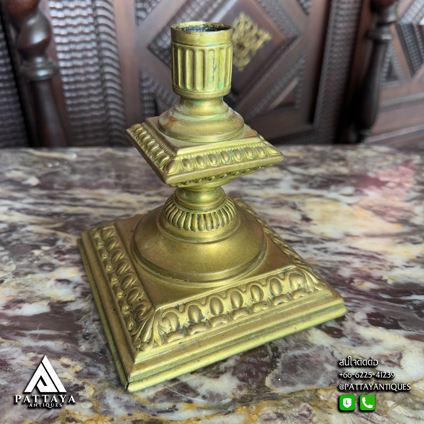 Brass Square Candlestick