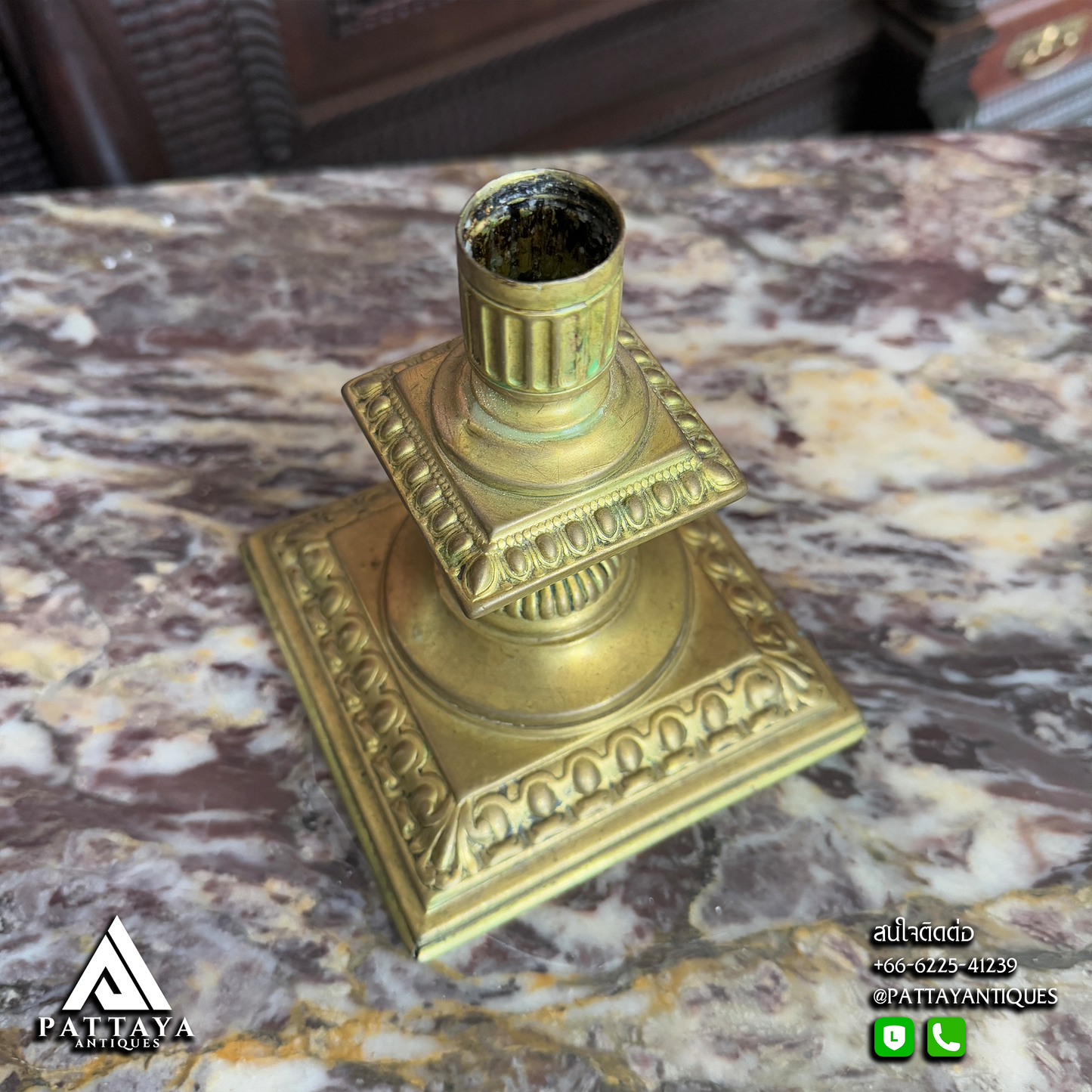 Brass Square Candlestick