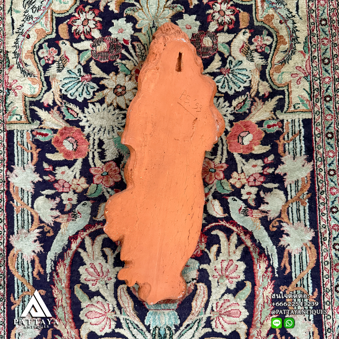 Terracotta Mary holding infant Jesus