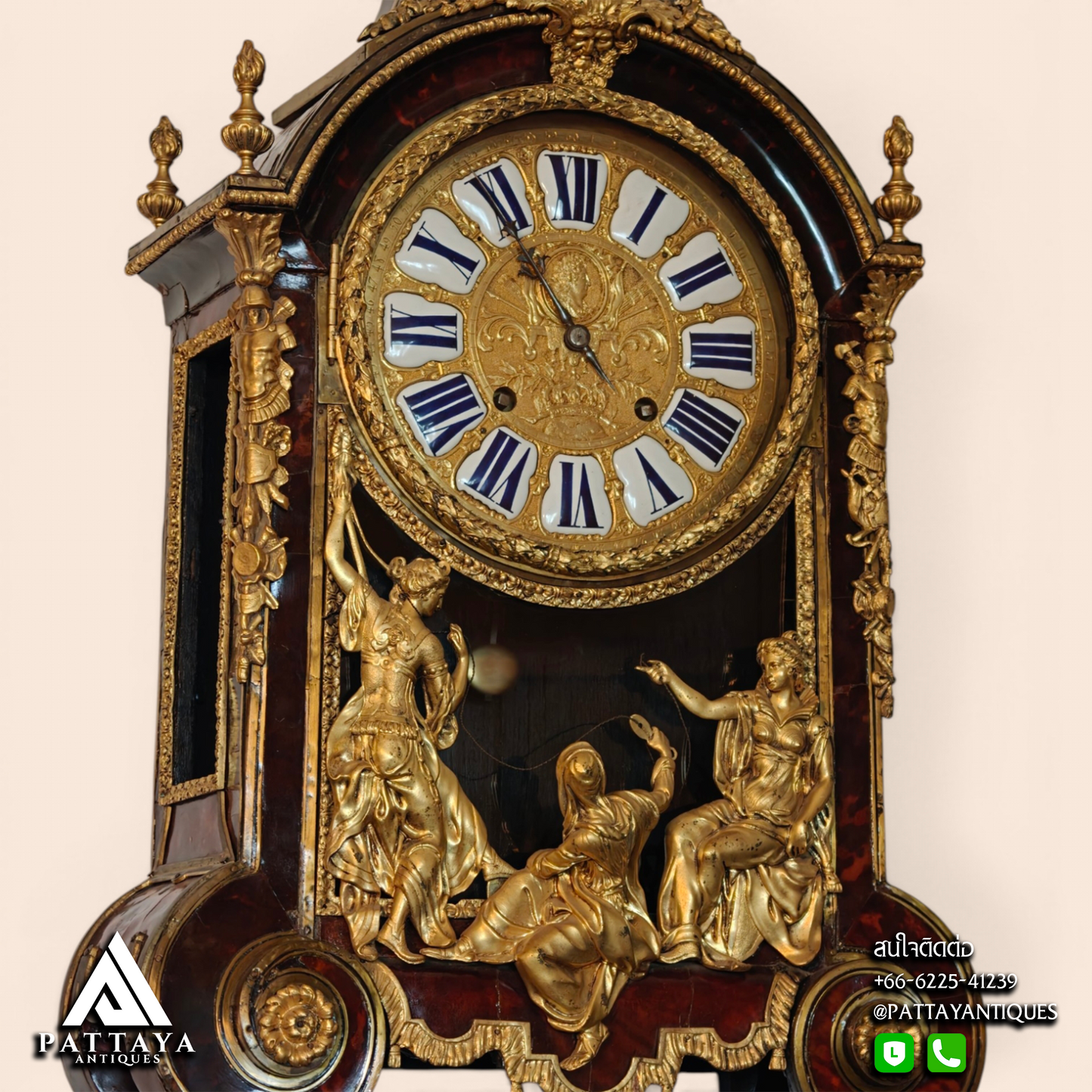 18th Century Large Boulle Cartel Wall Clock By Jacques Cogniet (Paris)