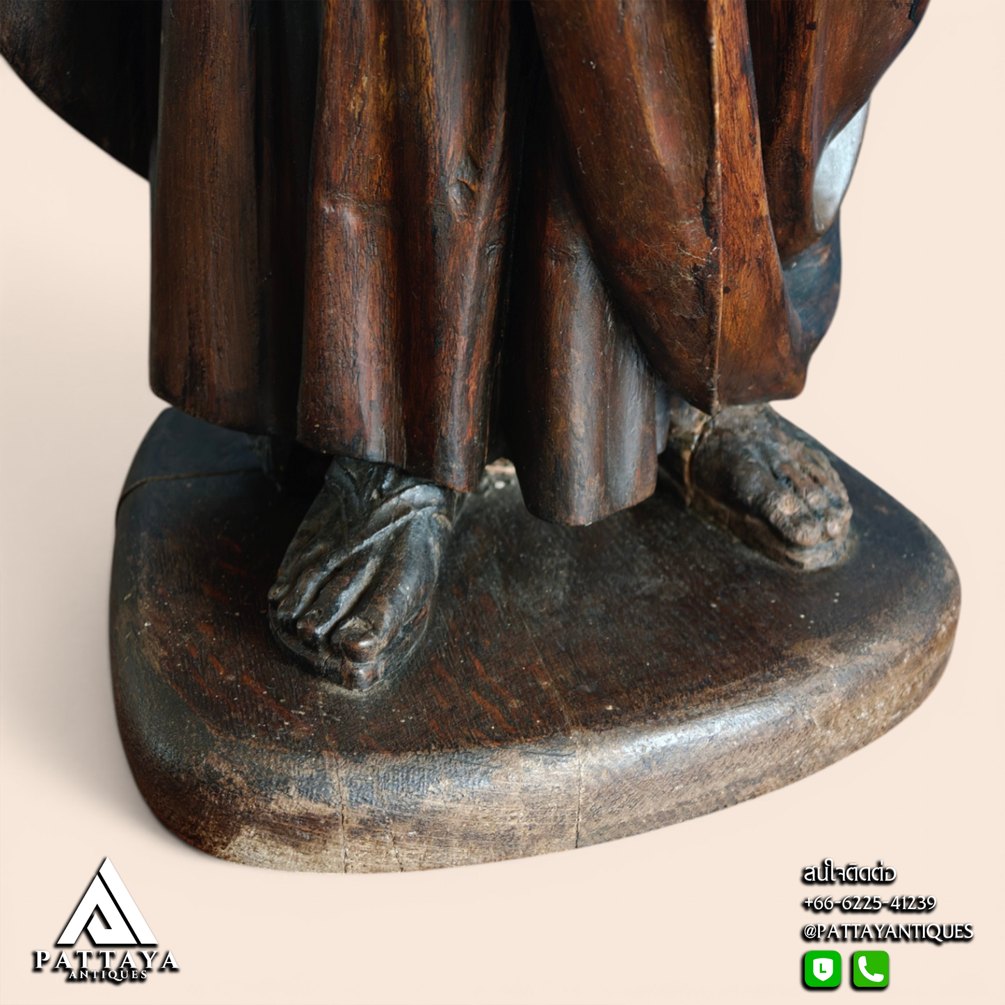 Religious 18th Century Wood Carved Statue