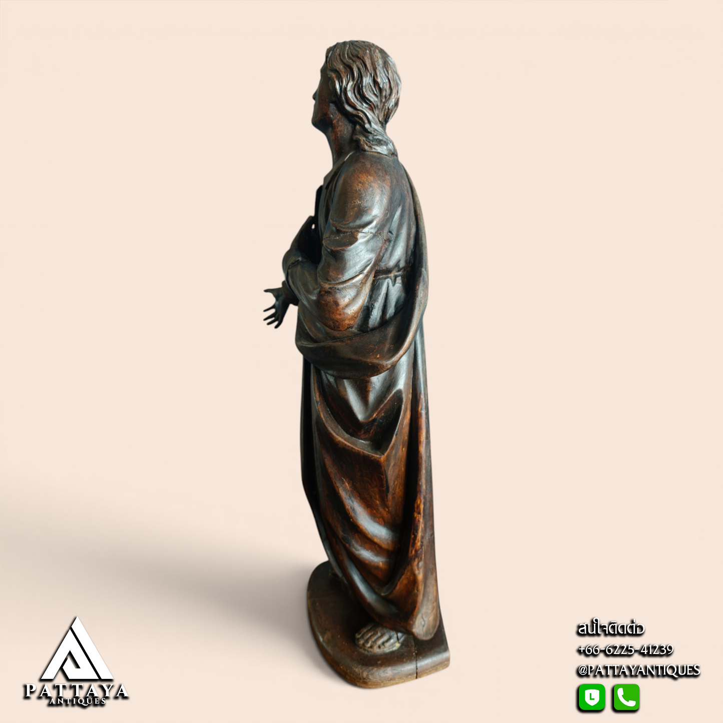 Religious 18th Century Wood Carved Statue