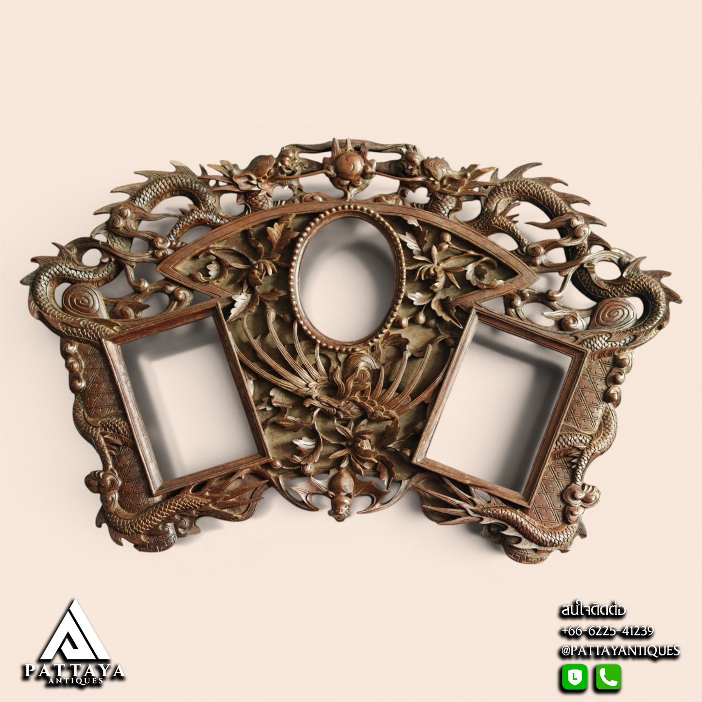 19th Century Intricately Carved Chinese Frame