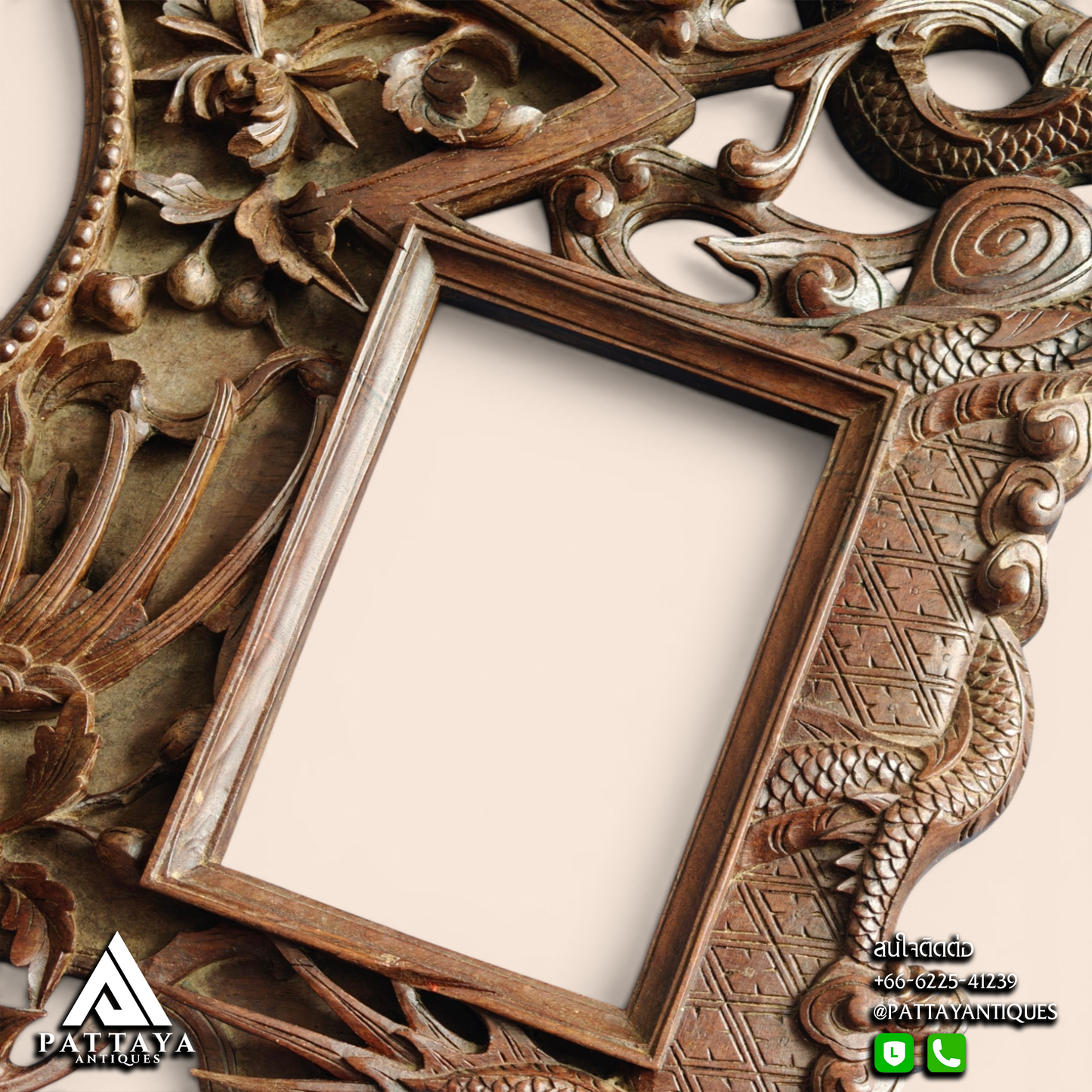 19th Century Intricately Carved Chinese Frame