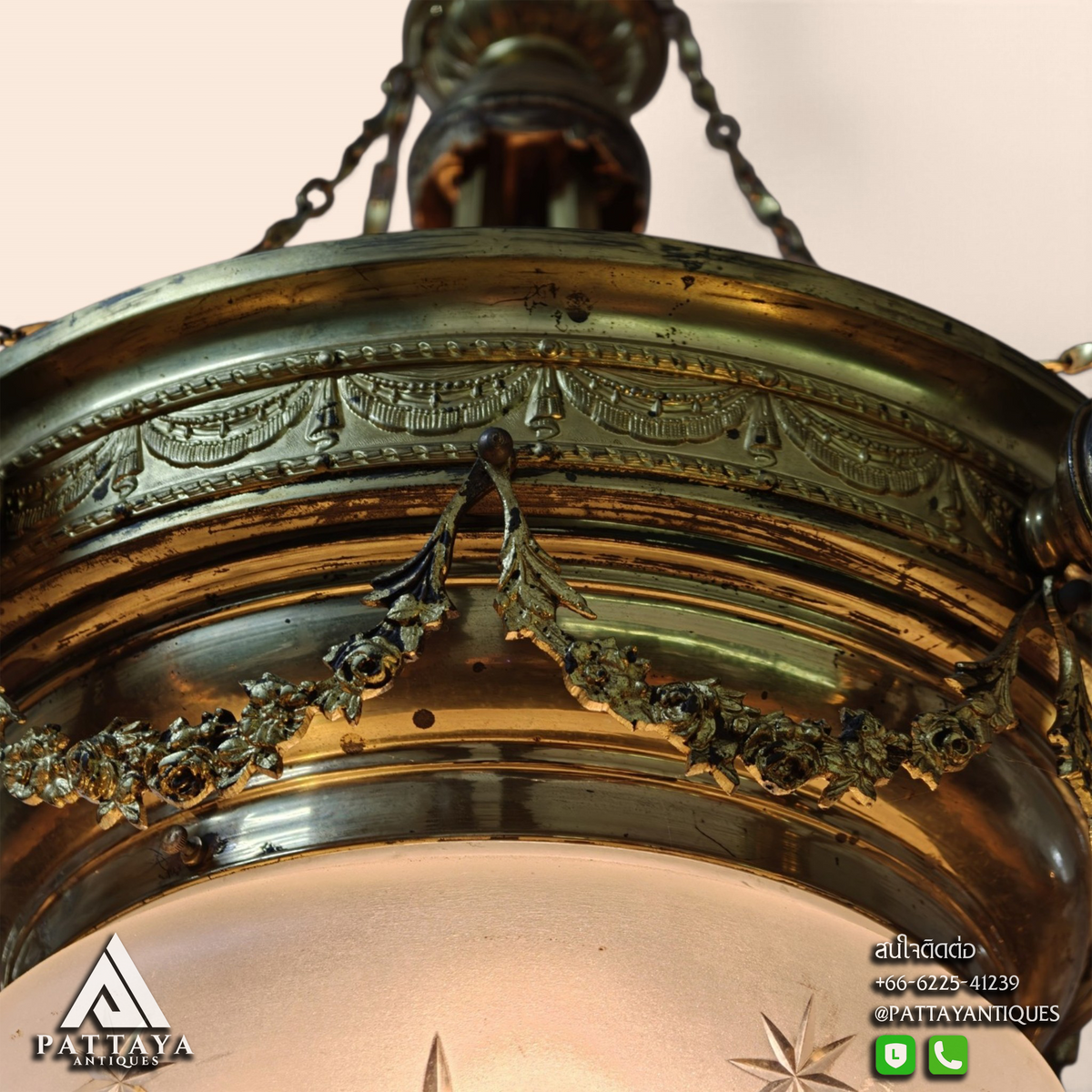 19th Century French Gilt Bronze 5 Lights Chandelier