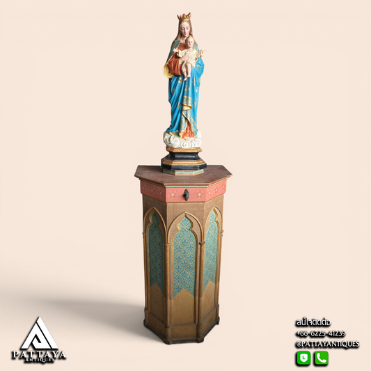 Gothic painted Church Stand