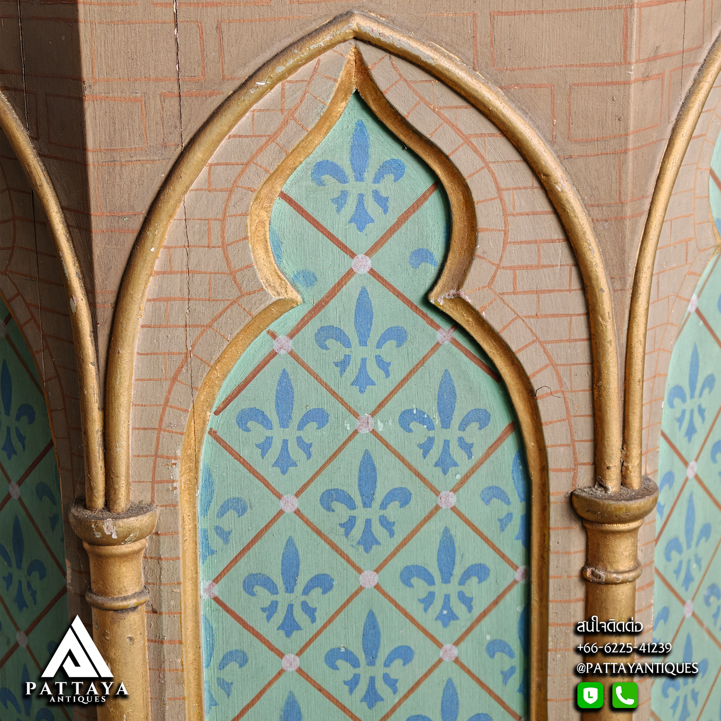 Gothic painted Church Stand