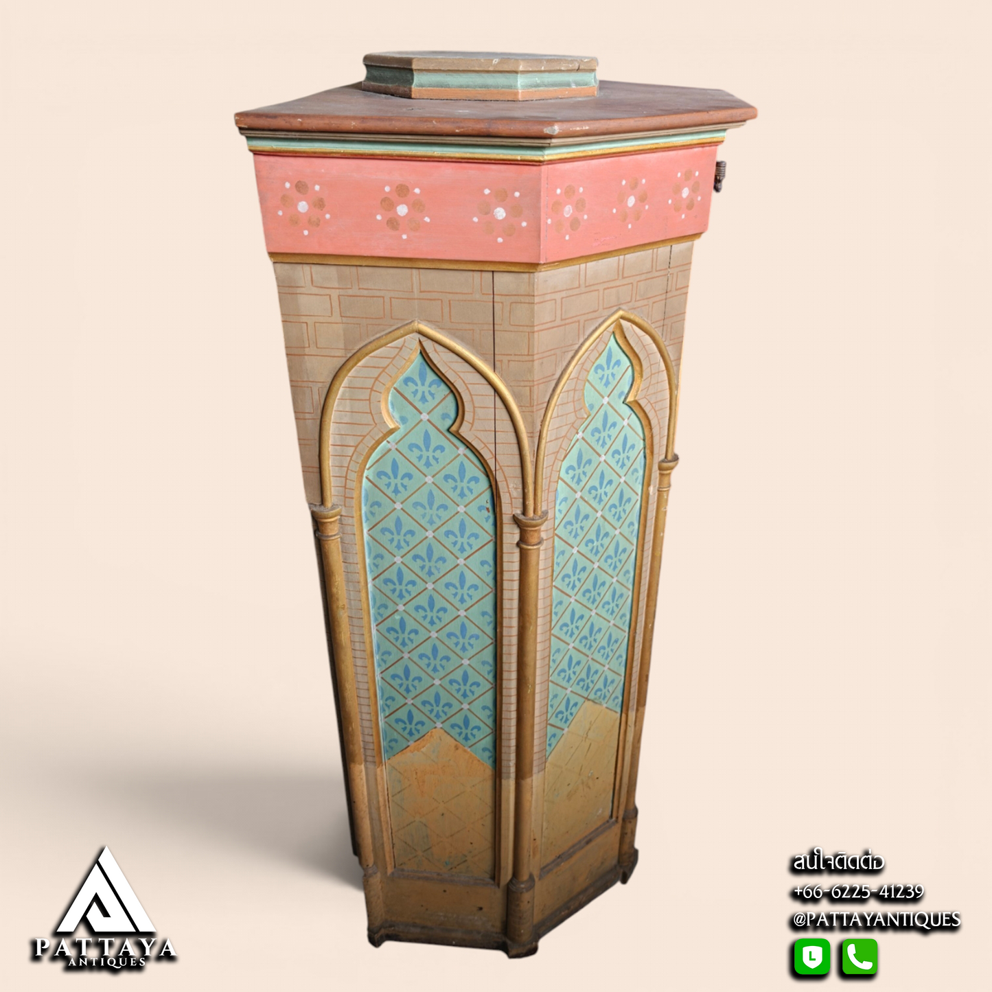 Gothic painted Church Stand