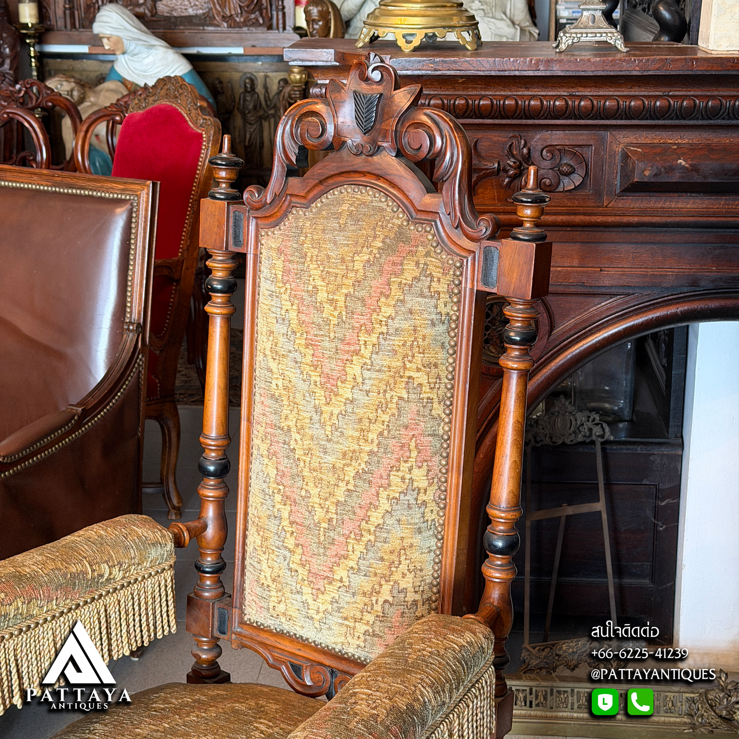 19th Century Walnut Victorian Style Armchair