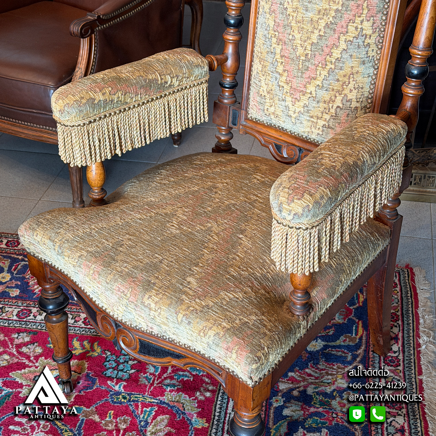 19th Century Walnut Victorian Style Armchair